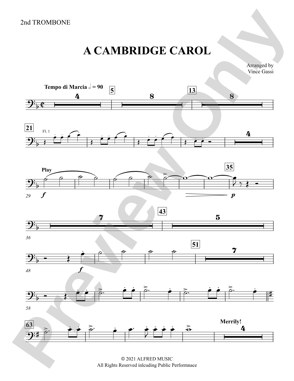 A Cambridge Carol: 2nd Trombone