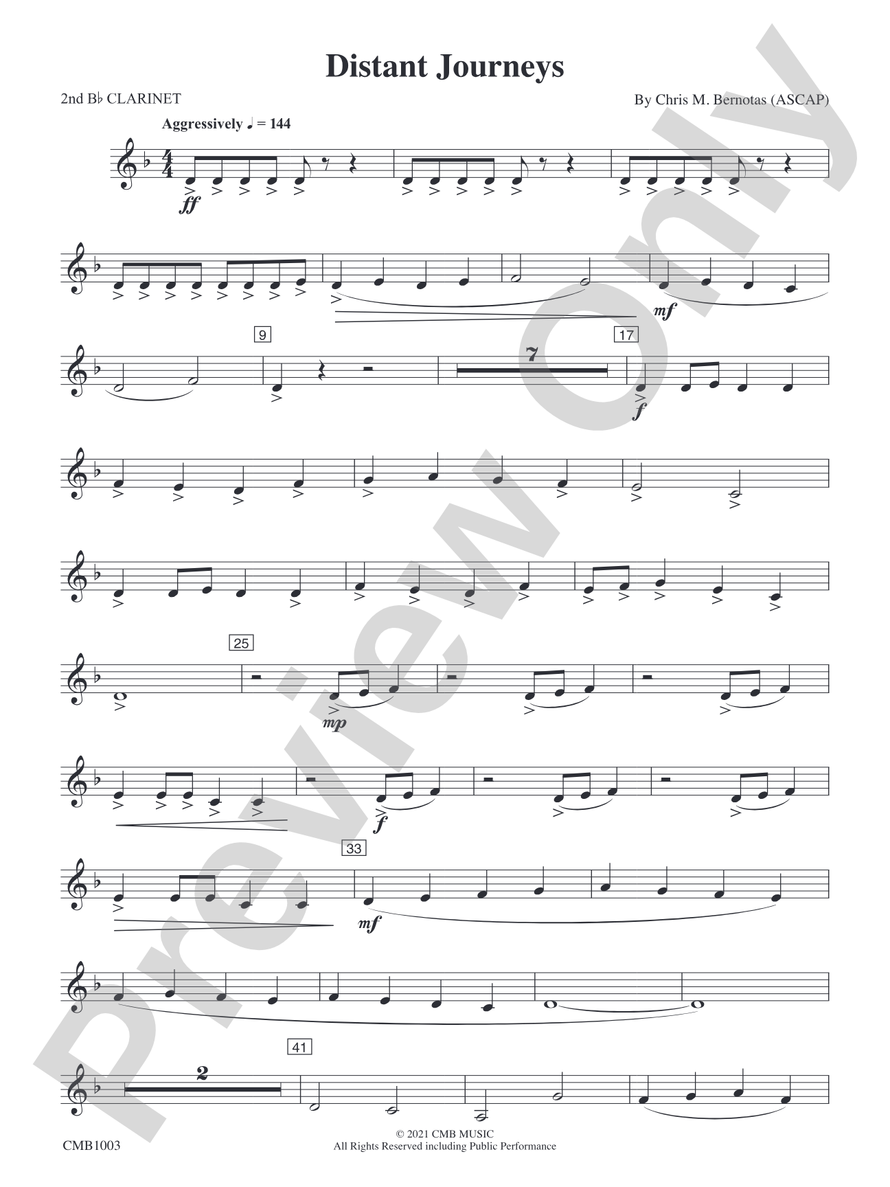 Distant Journeys: 2nd B-flat Clarinet