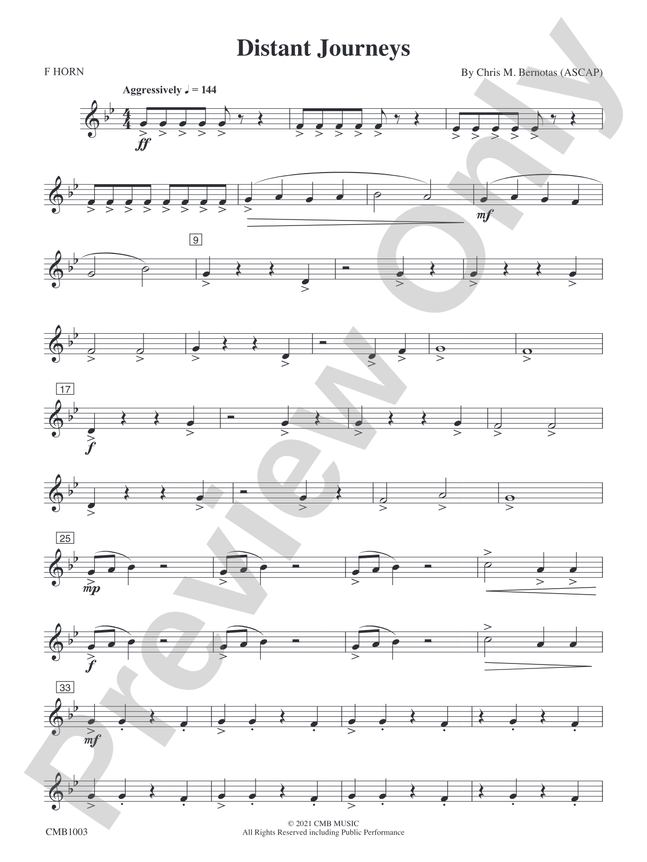Distant Journeys: 1st F Horn