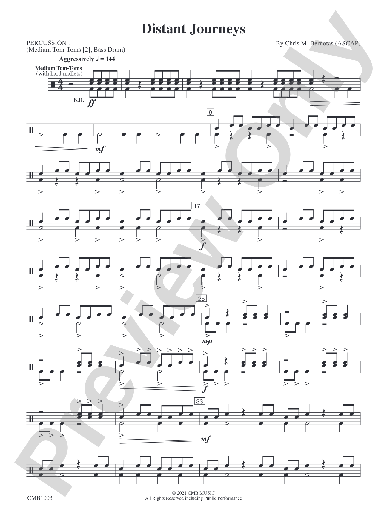 Distant Journeys: 1st Percussion