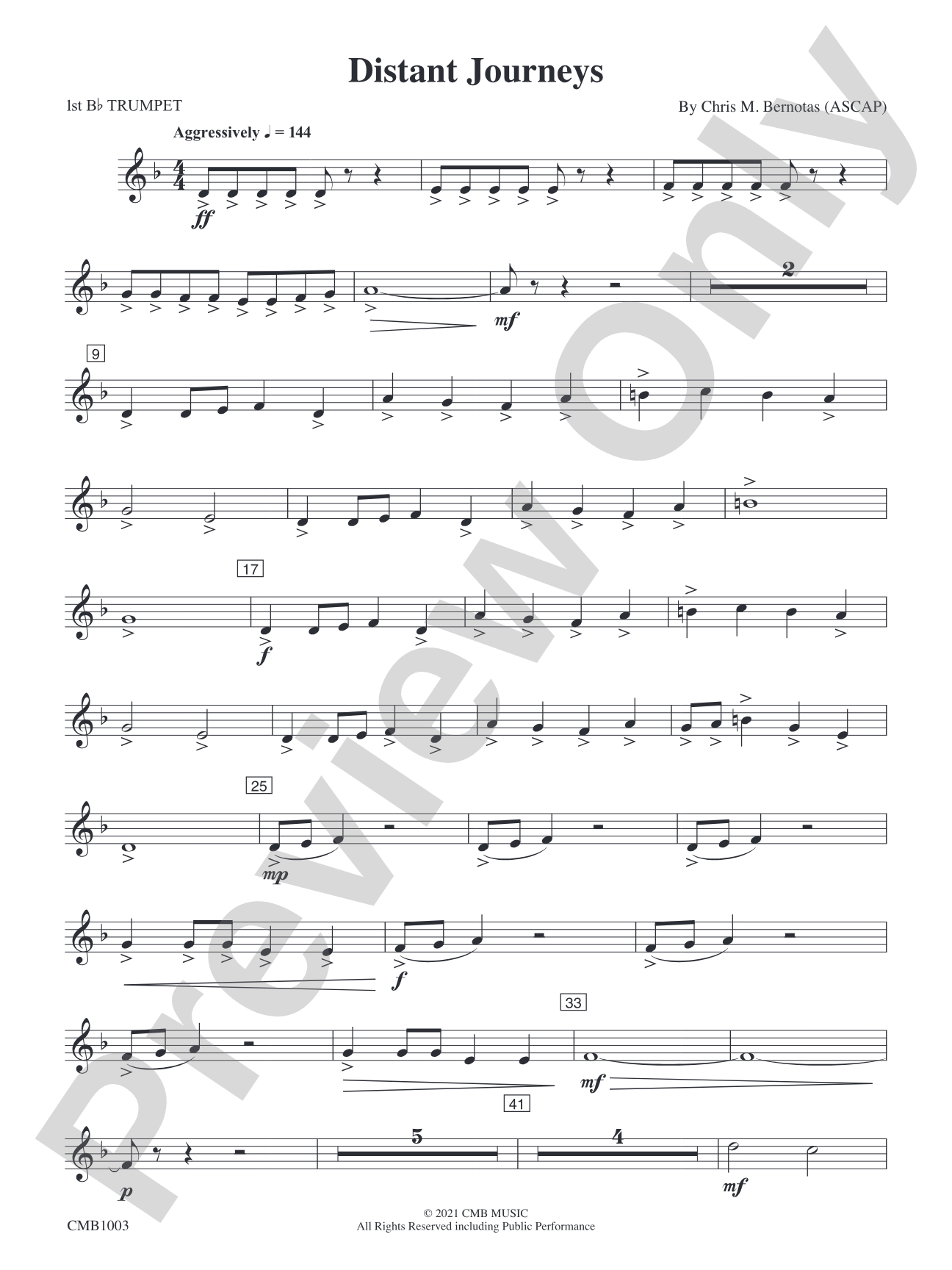 Distant Journeys: 1st B-flat Trumpet
