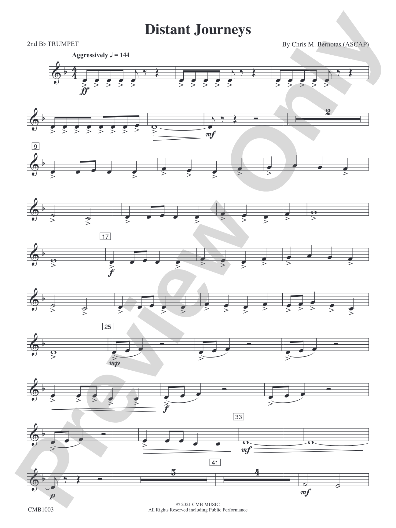 Distant Journeys: 2nd B-flat Trumpet