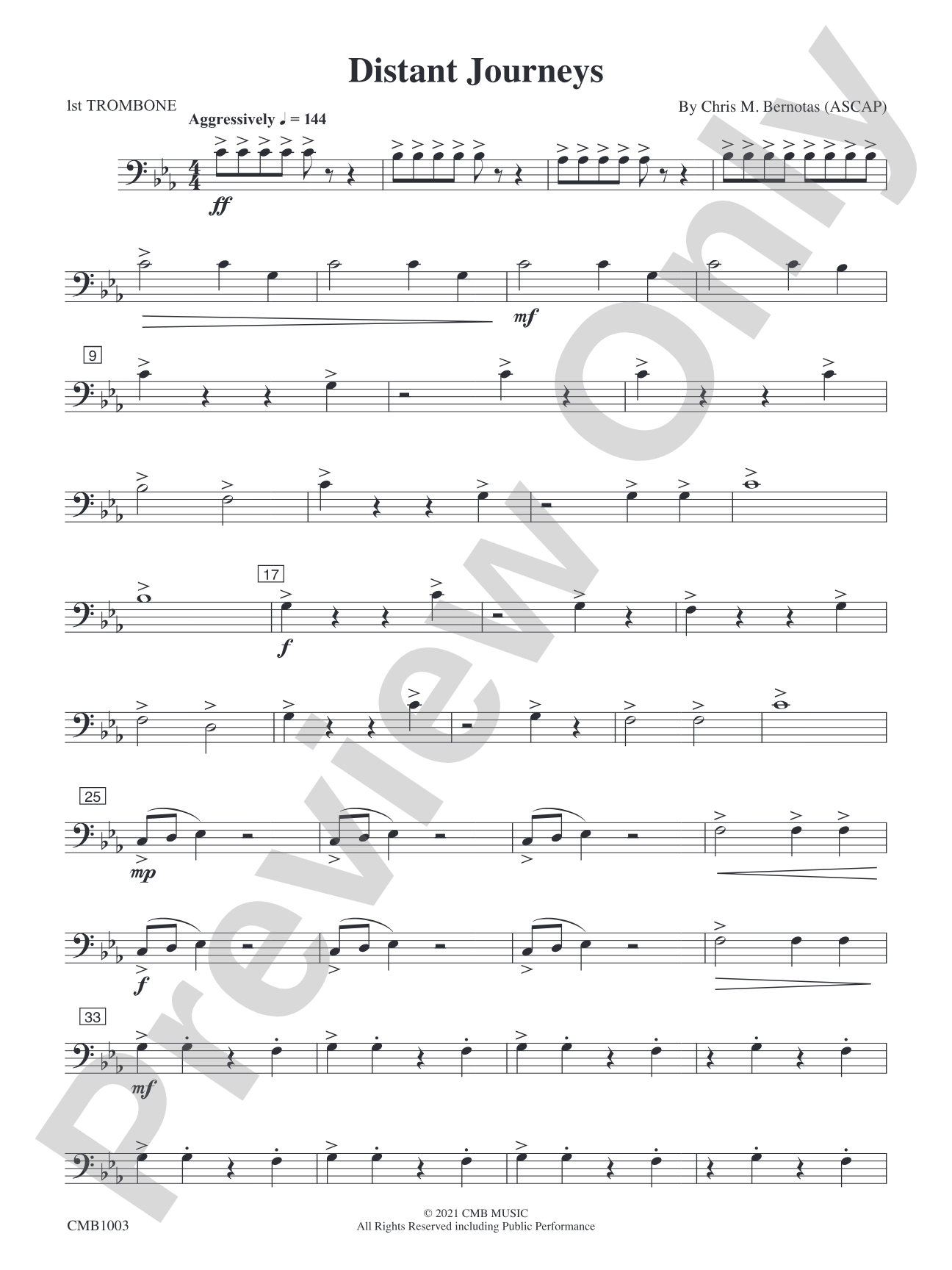 Distant Journeys: 1st Trombone