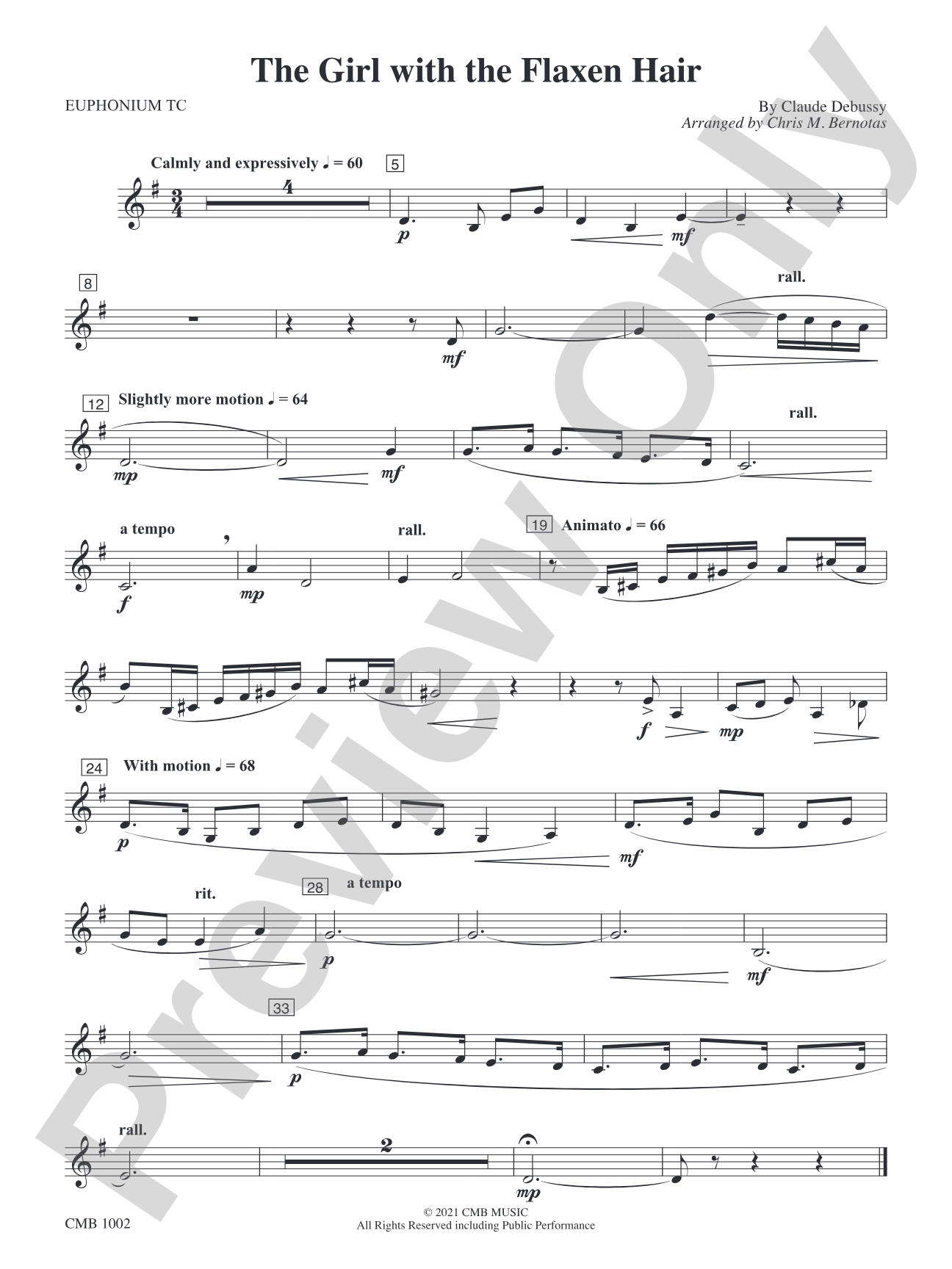 The Girl with the Flaxen Hair: Baritone T.C.