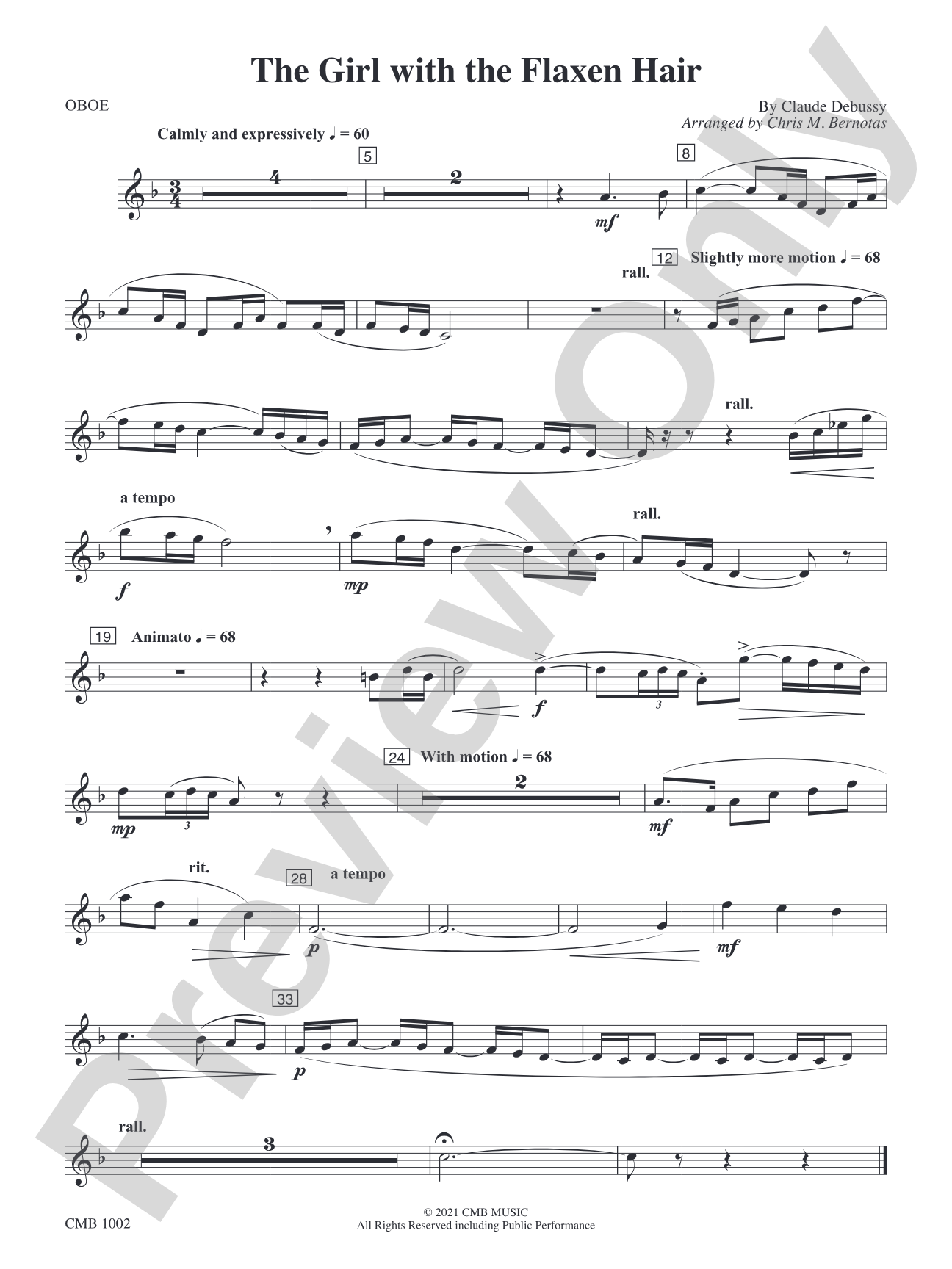 The Girl with the Flaxen Hair: Oboe