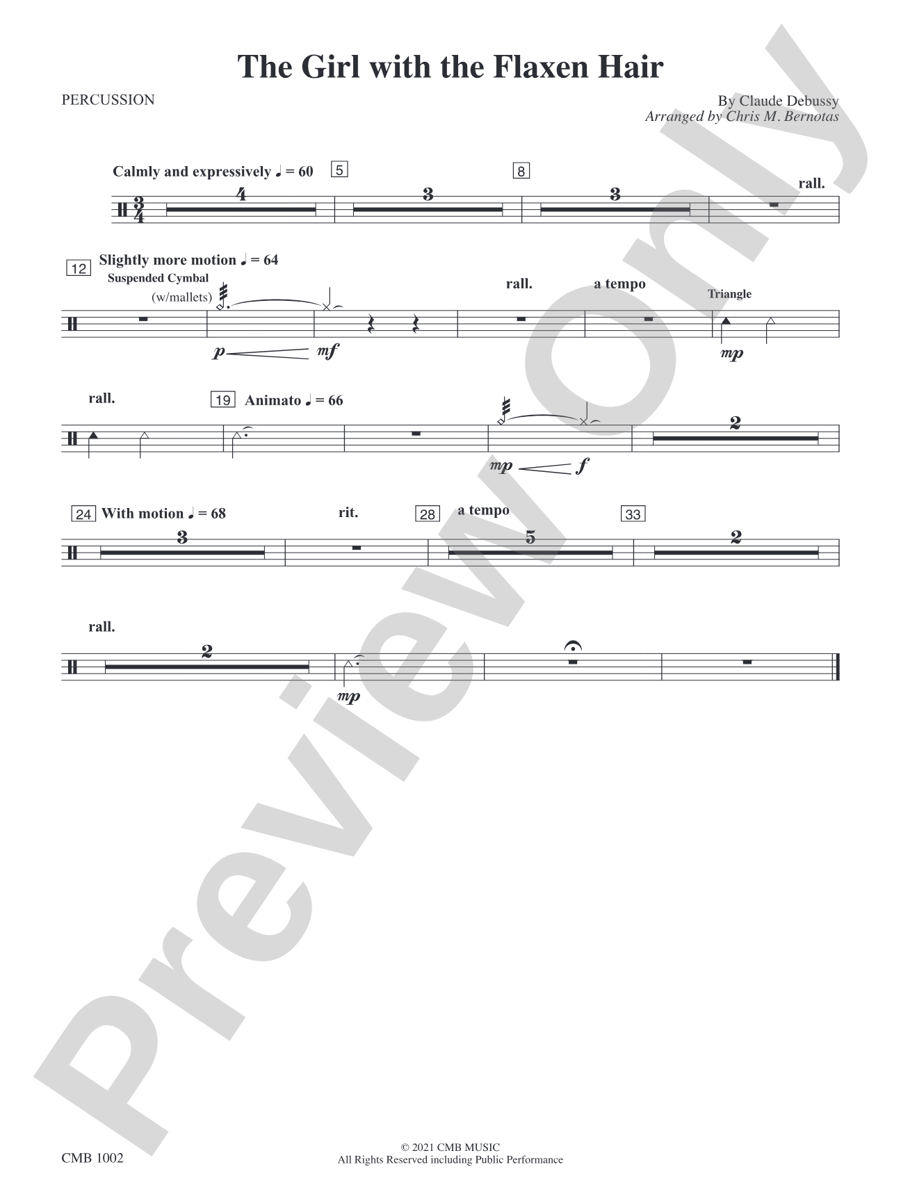 The Girl with the Flaxen Hair: 1st Percussion