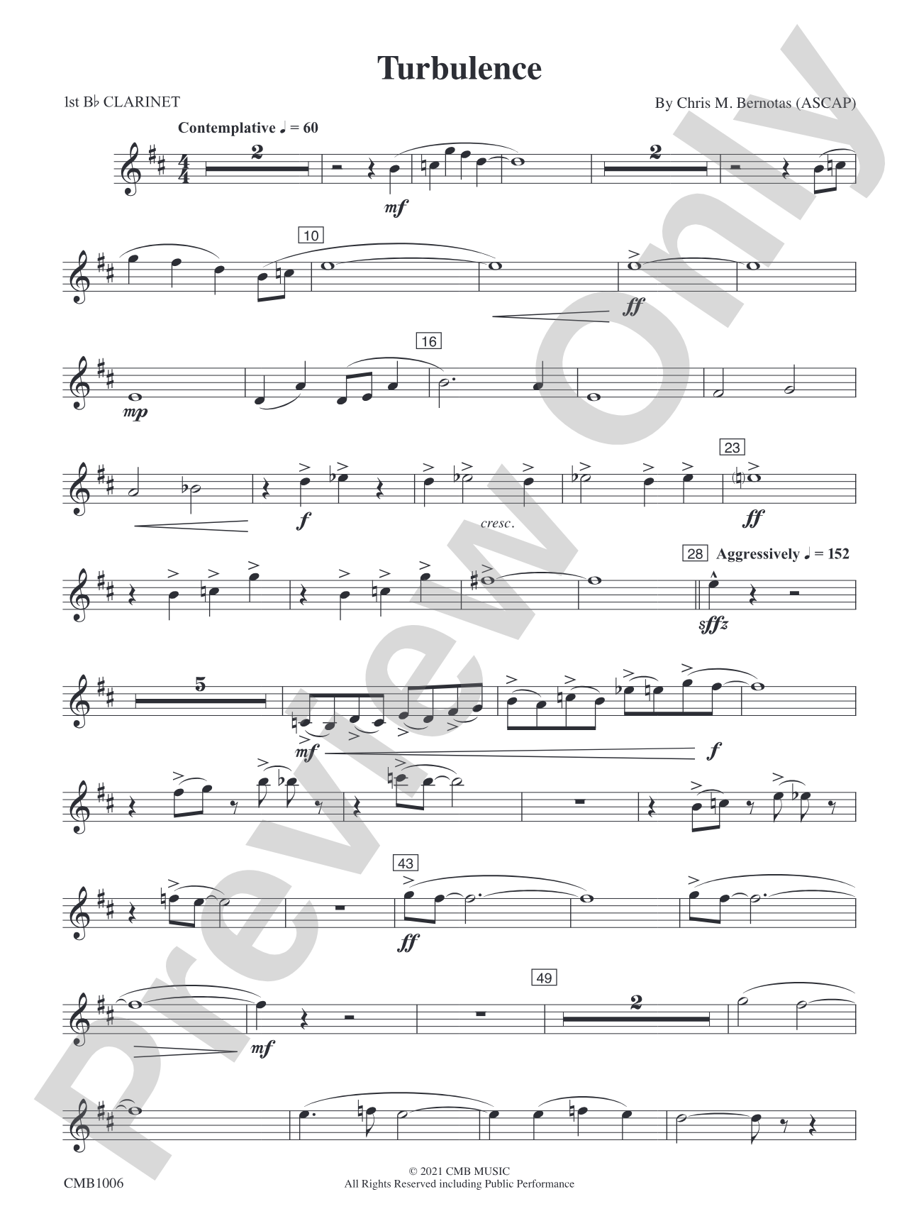 Turbulence: 1st B-flat Clarinet