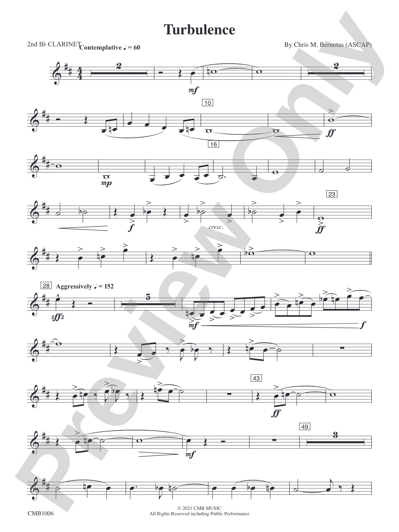 Turbulence: 2nd B-flat Clarinet