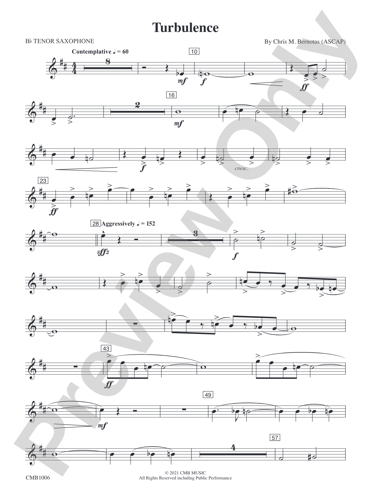 Turbulence: B-flat Tenor Saxophone