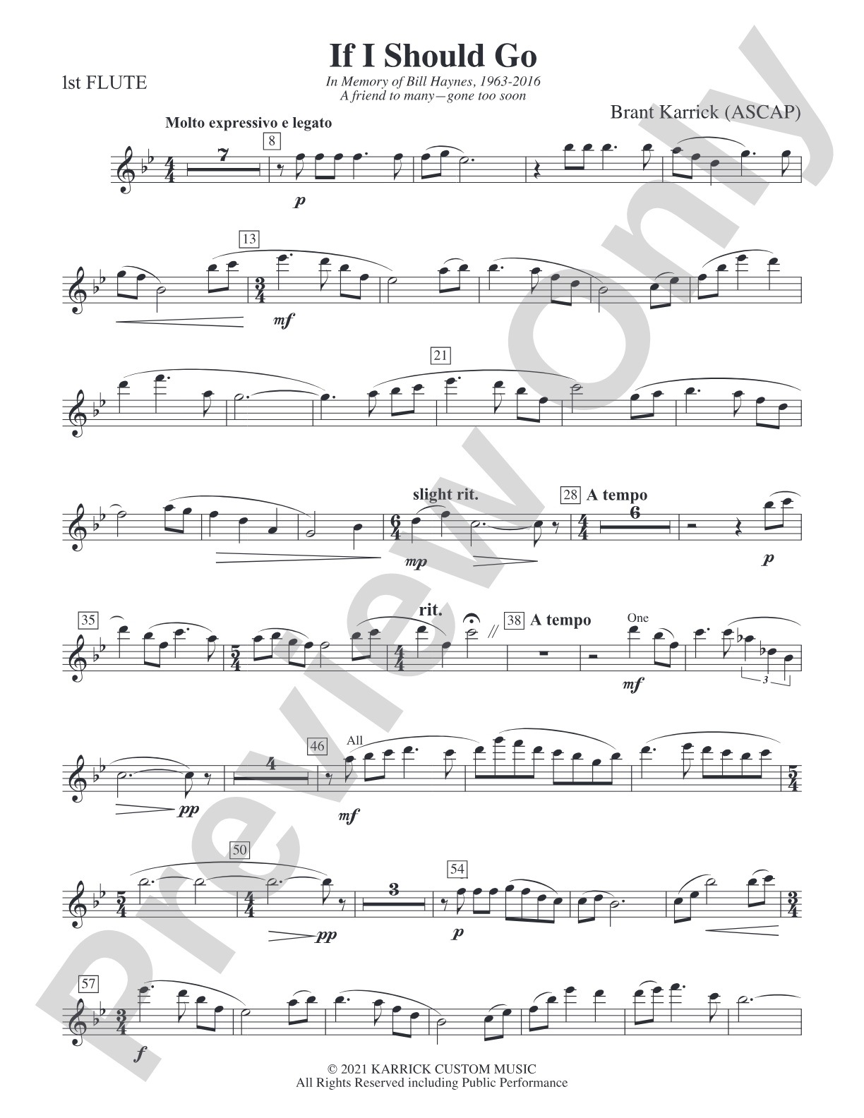 If I Should Go: Flute