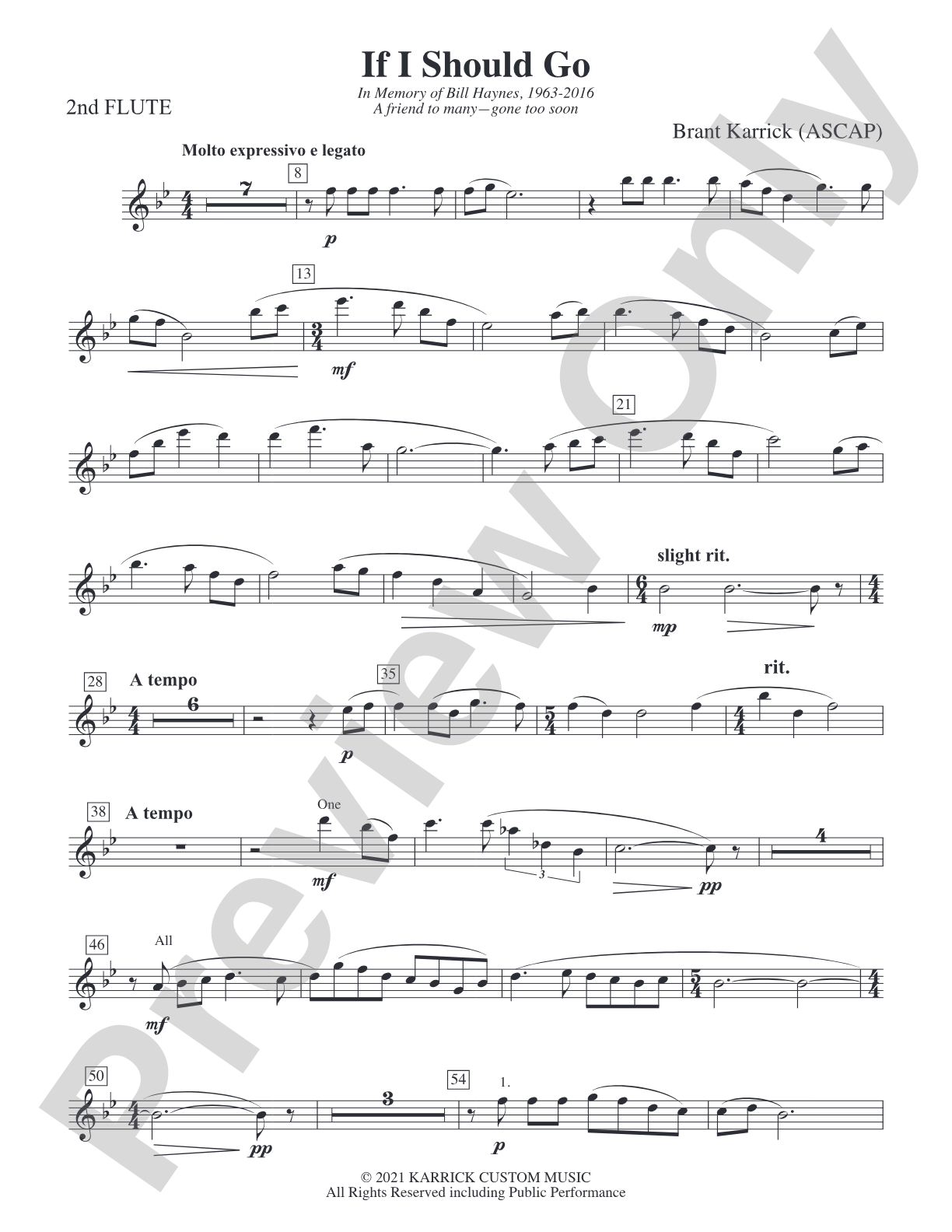 If I Should Go: 2nd Flute