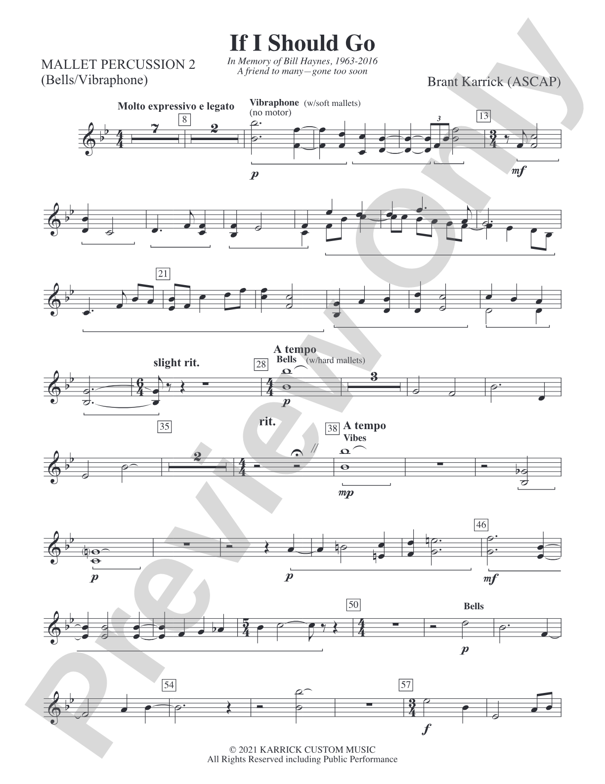 If I Should Go: 2nd Mallet Percussion