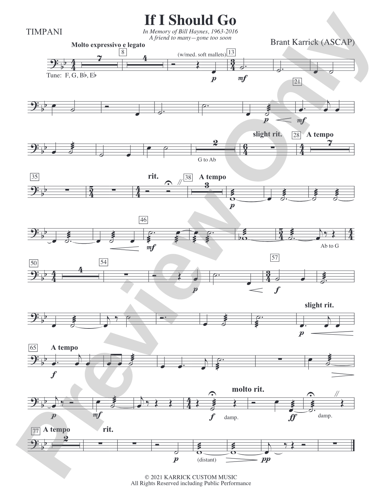 If I Should Go: Timpani