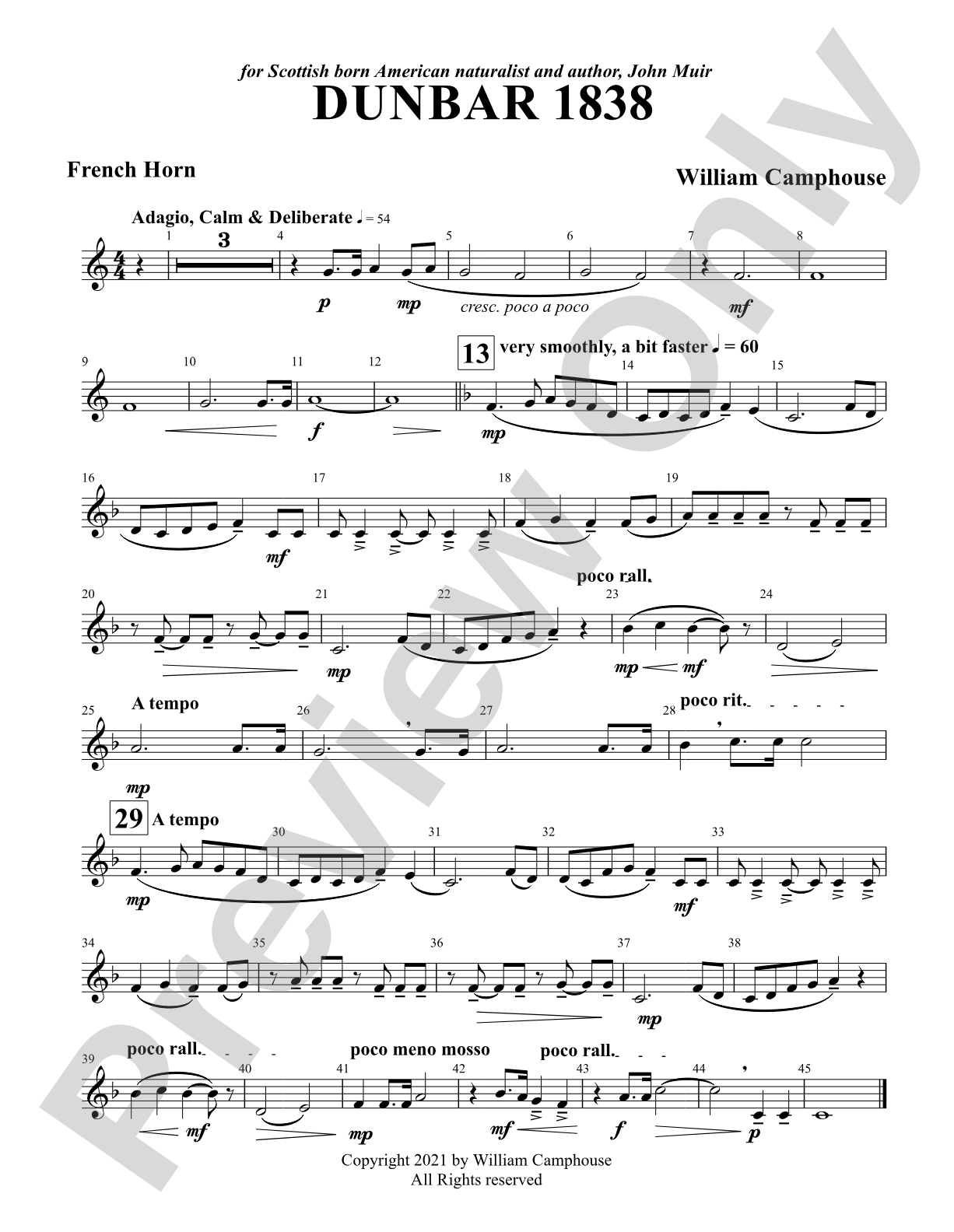 Dunbar 1838: 1st F Horn