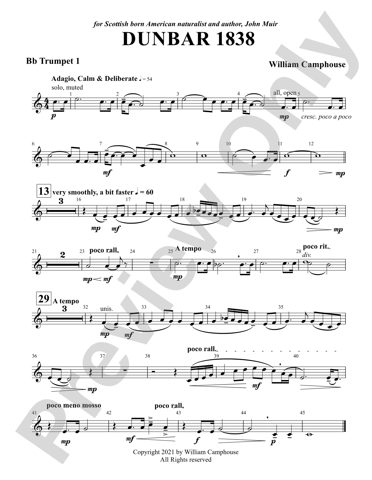 Dunbar 1838: 1st B-flat Trumpet