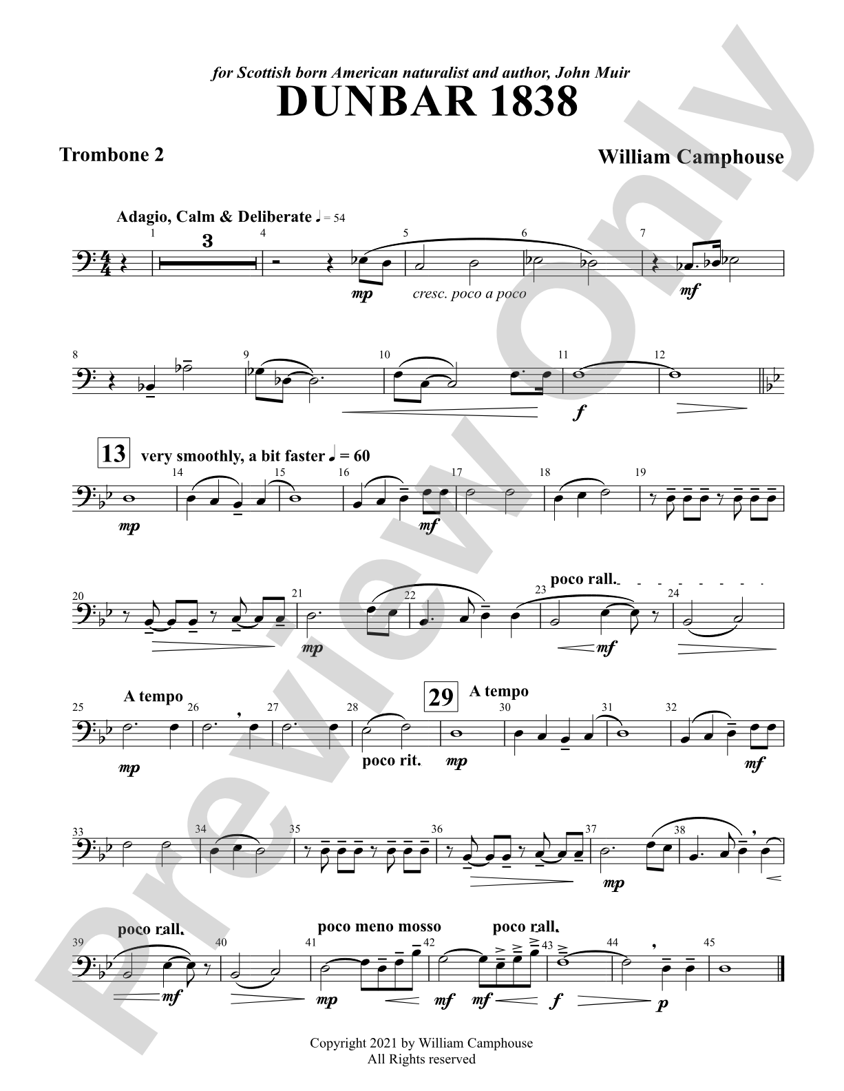 Dunbar 1838: 2nd Trombone