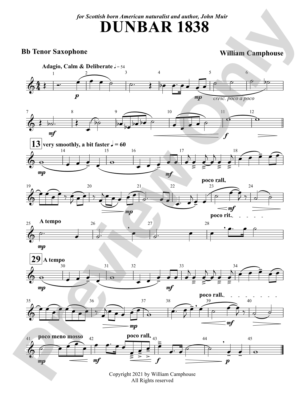 Dunbar 1838: B-flat Tenor Saxophone