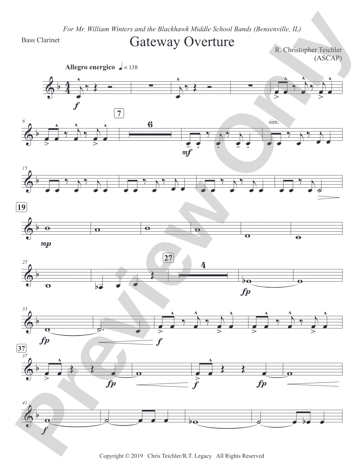 Gateway Overture: Bass Clarinet 1