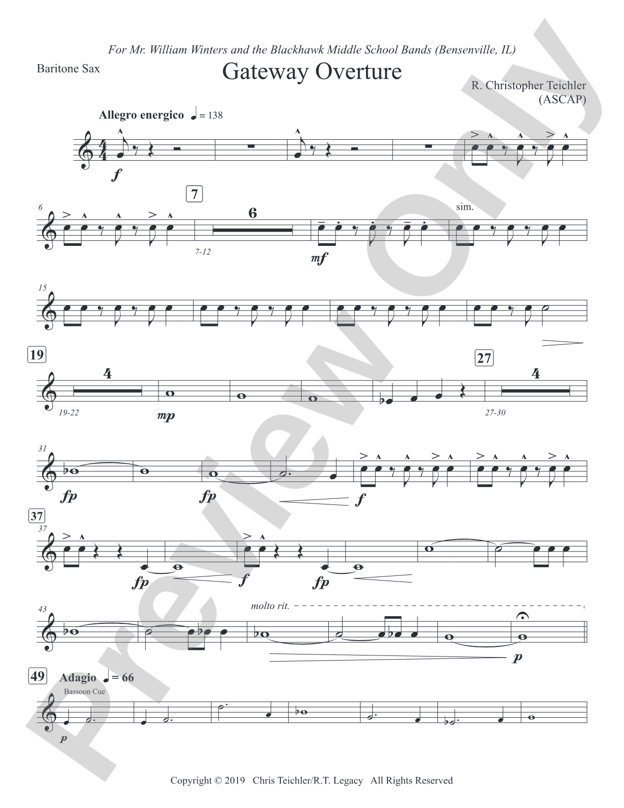 Gateway Overture: E-flat Baritone Saxophone