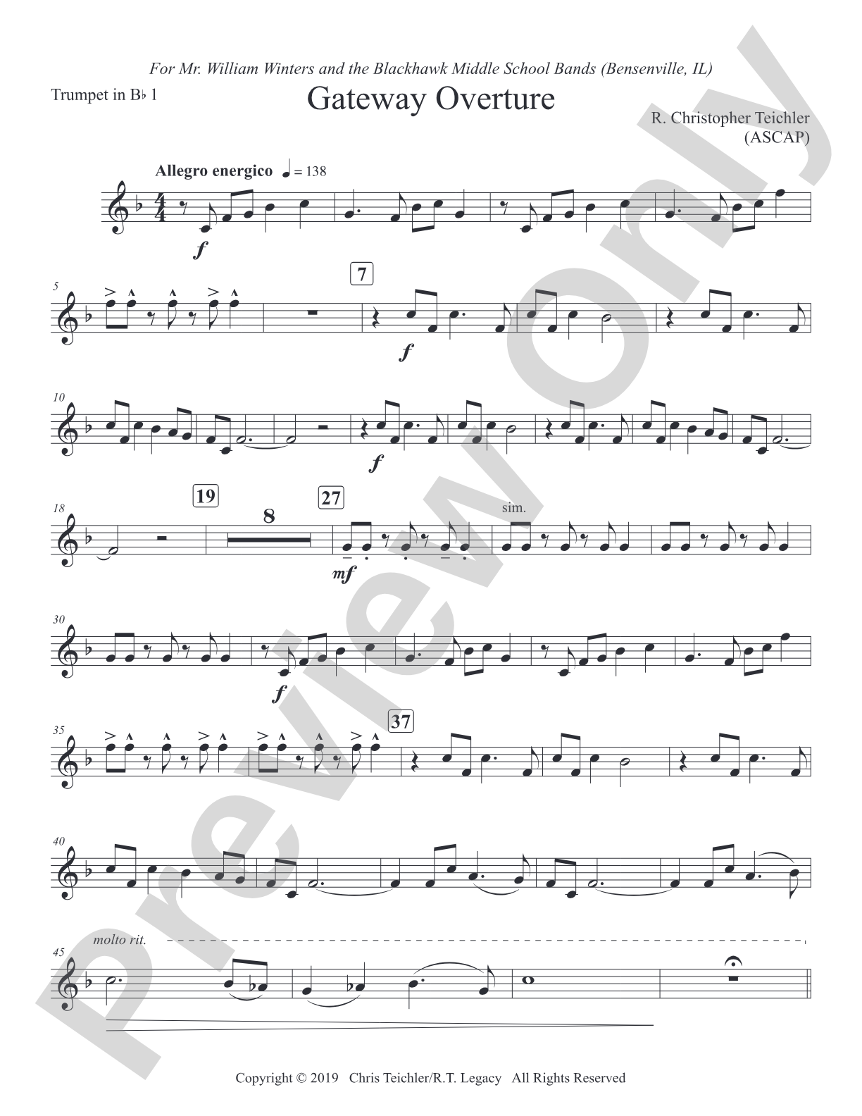 Gateway Overture: 1st B-flat Trumpet
