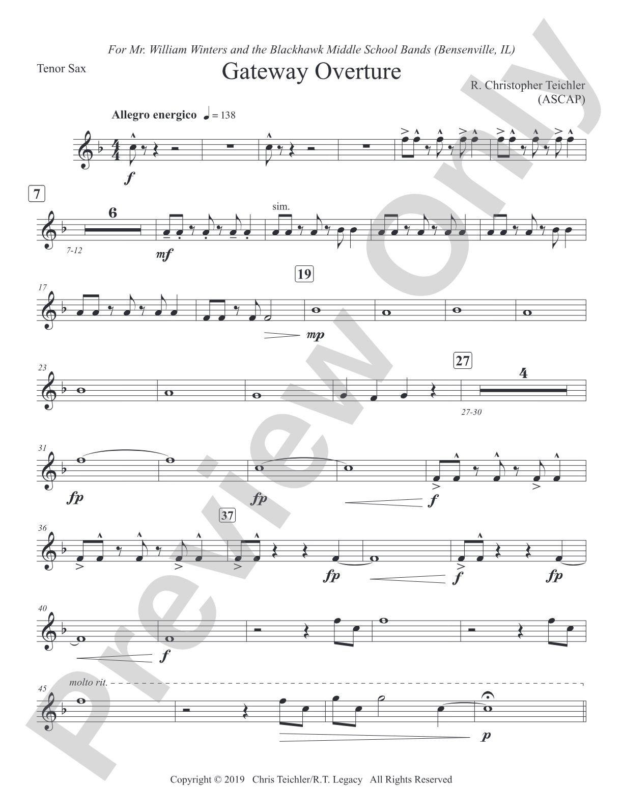 Gateway Overture: B-flat Tenor Saxophone