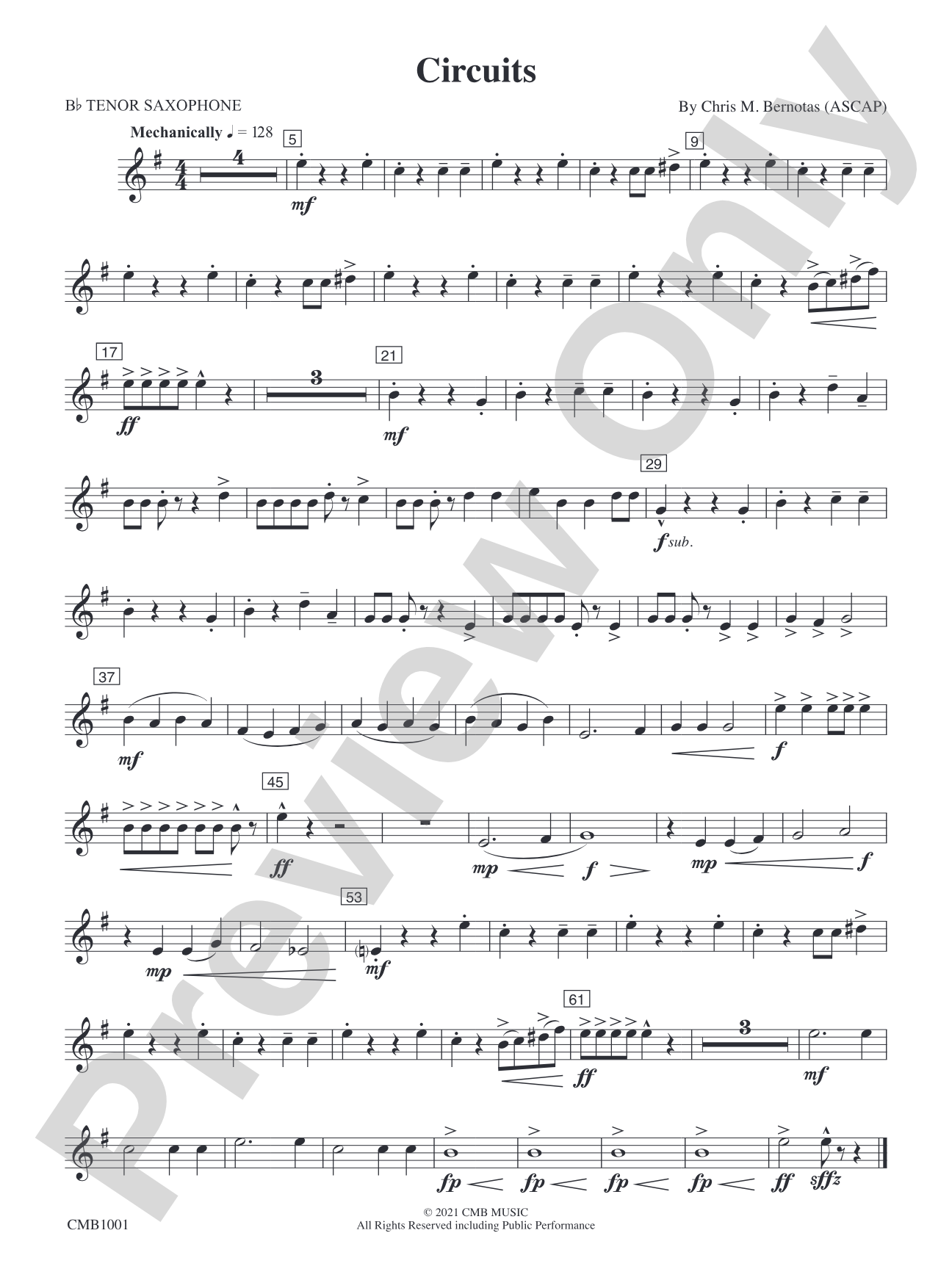 Circuits: B-flat Tenor Saxophone