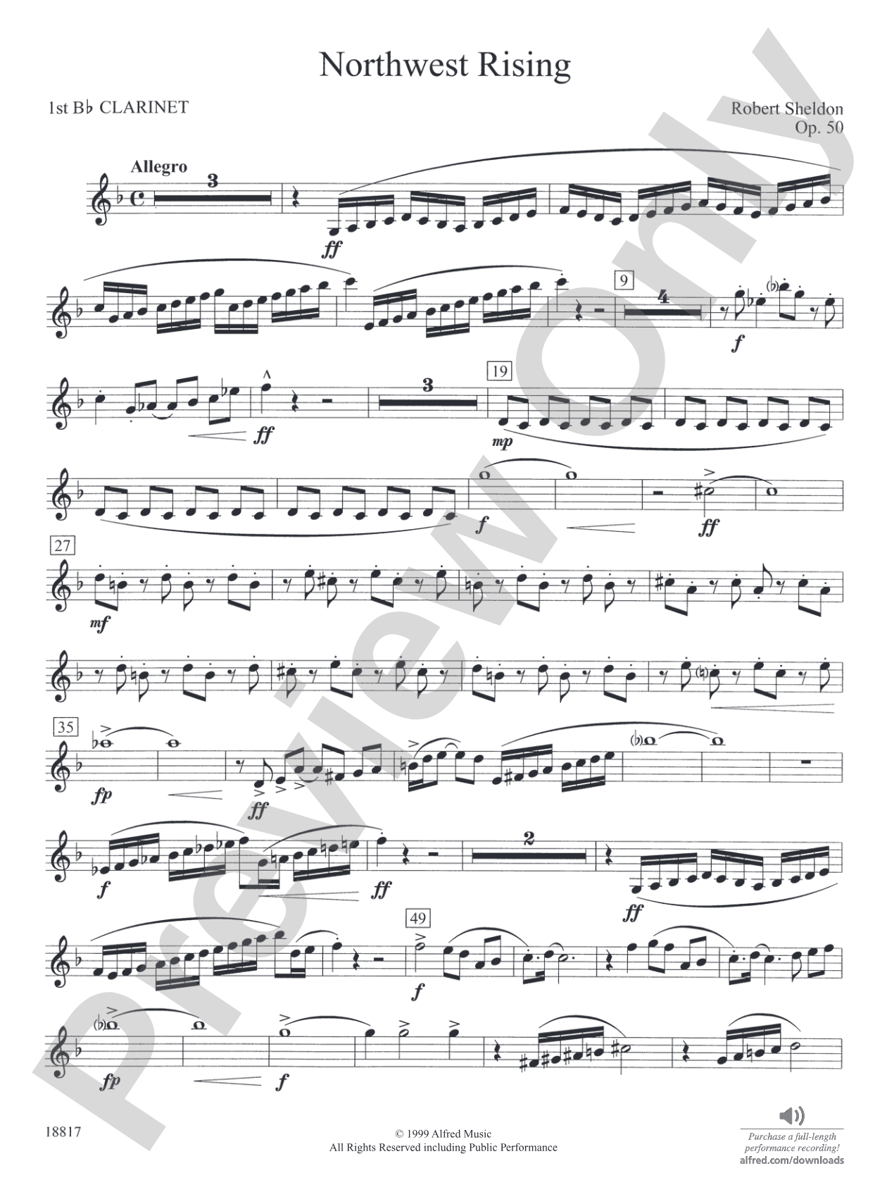 Northwest Rising: 1st B-flat Clarinet