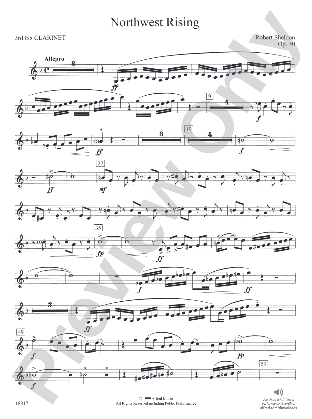 Northwest Rising: 3rd B-flat Clarinet