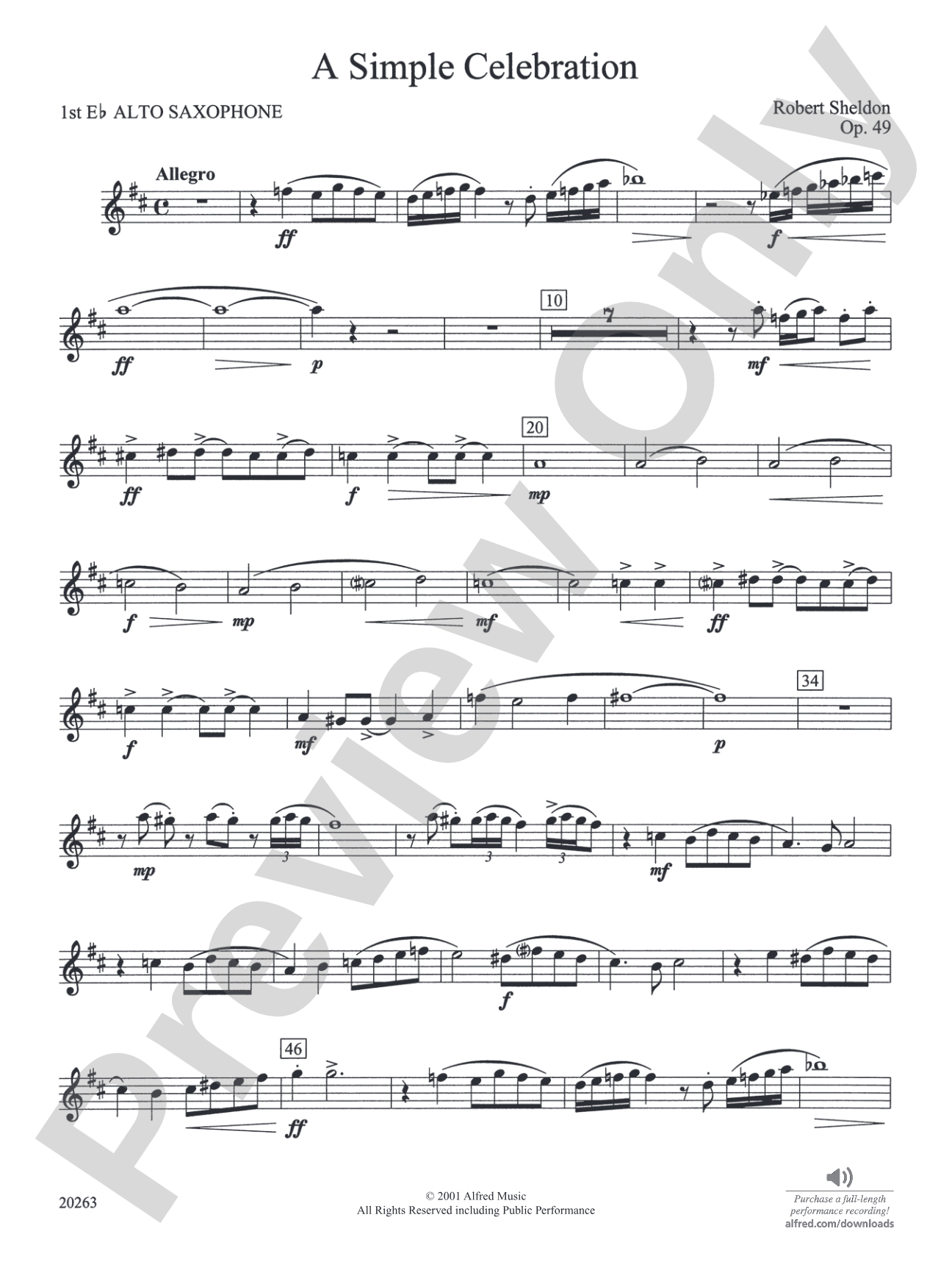 A Simple Celebration: E-flat Alto Saxophone