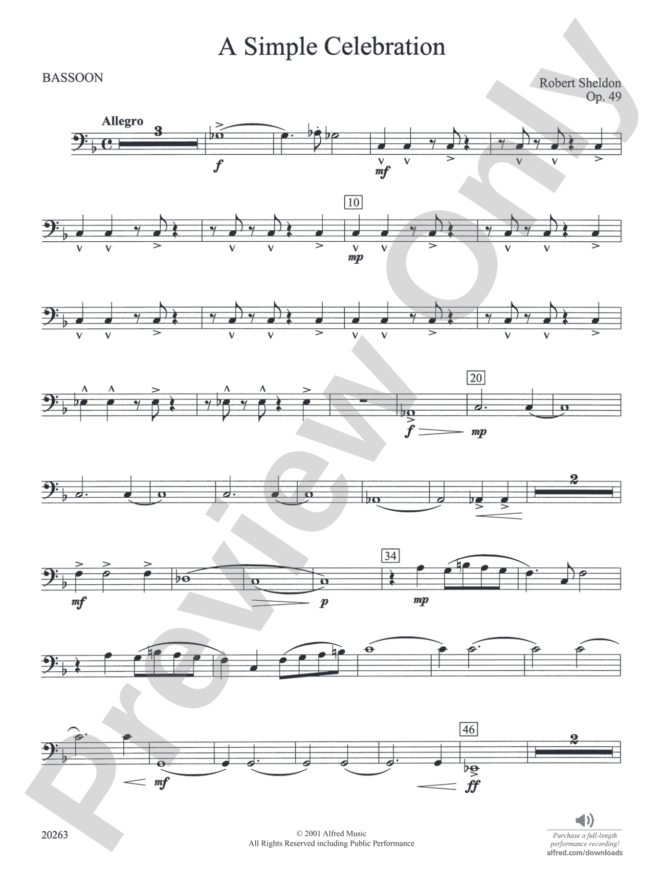 A Simple Celebration: Bassoon