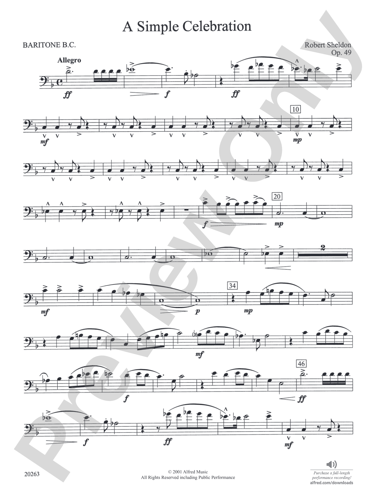 A Simple Celebration: Baritone B.C.