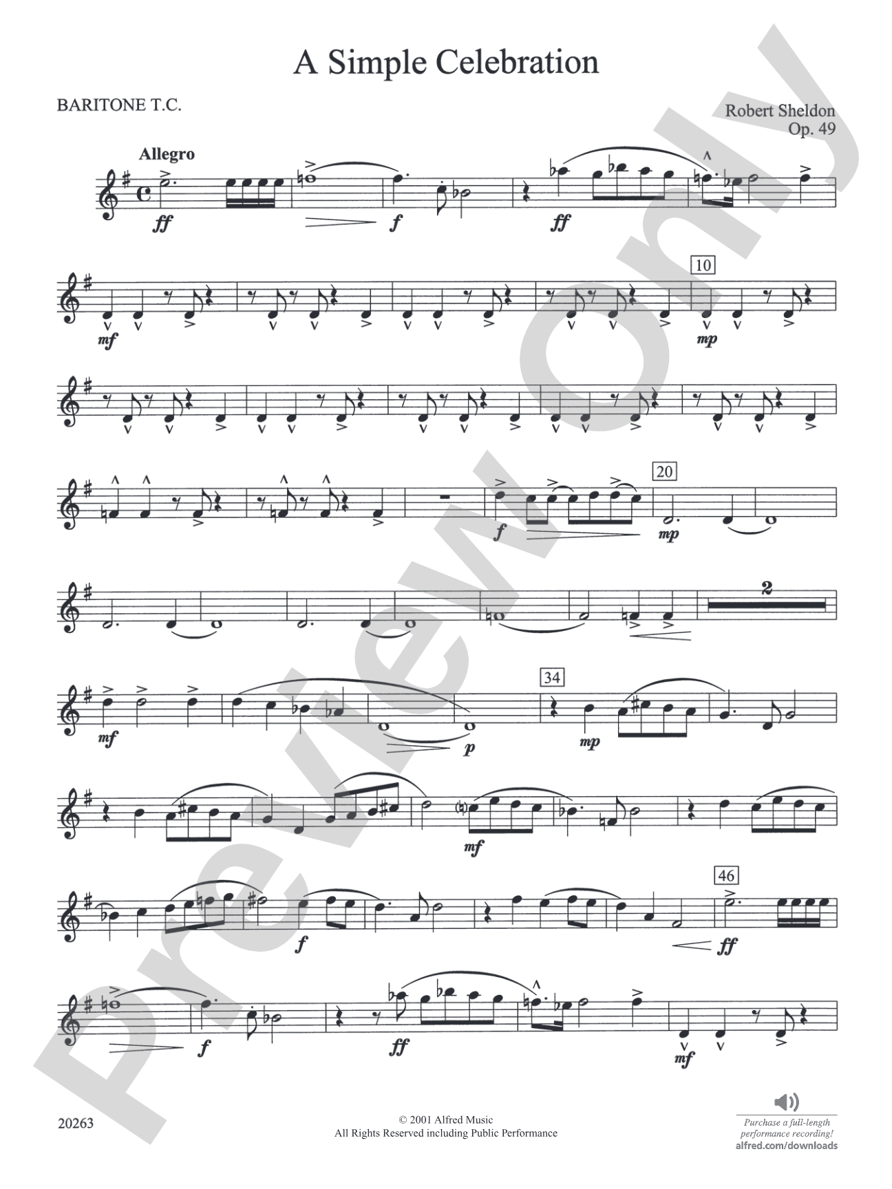 A Simple Celebration: Baritone T.C.