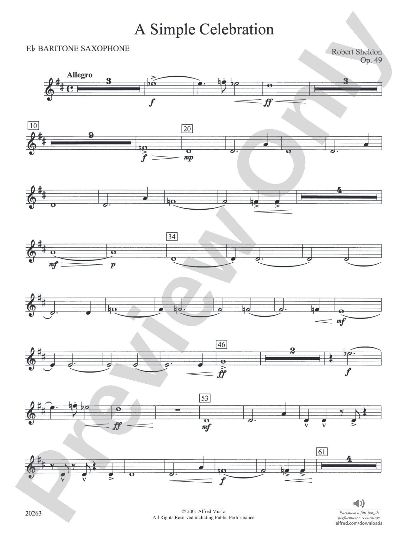 A Simple Celebration: E-flat Baritone Saxophone