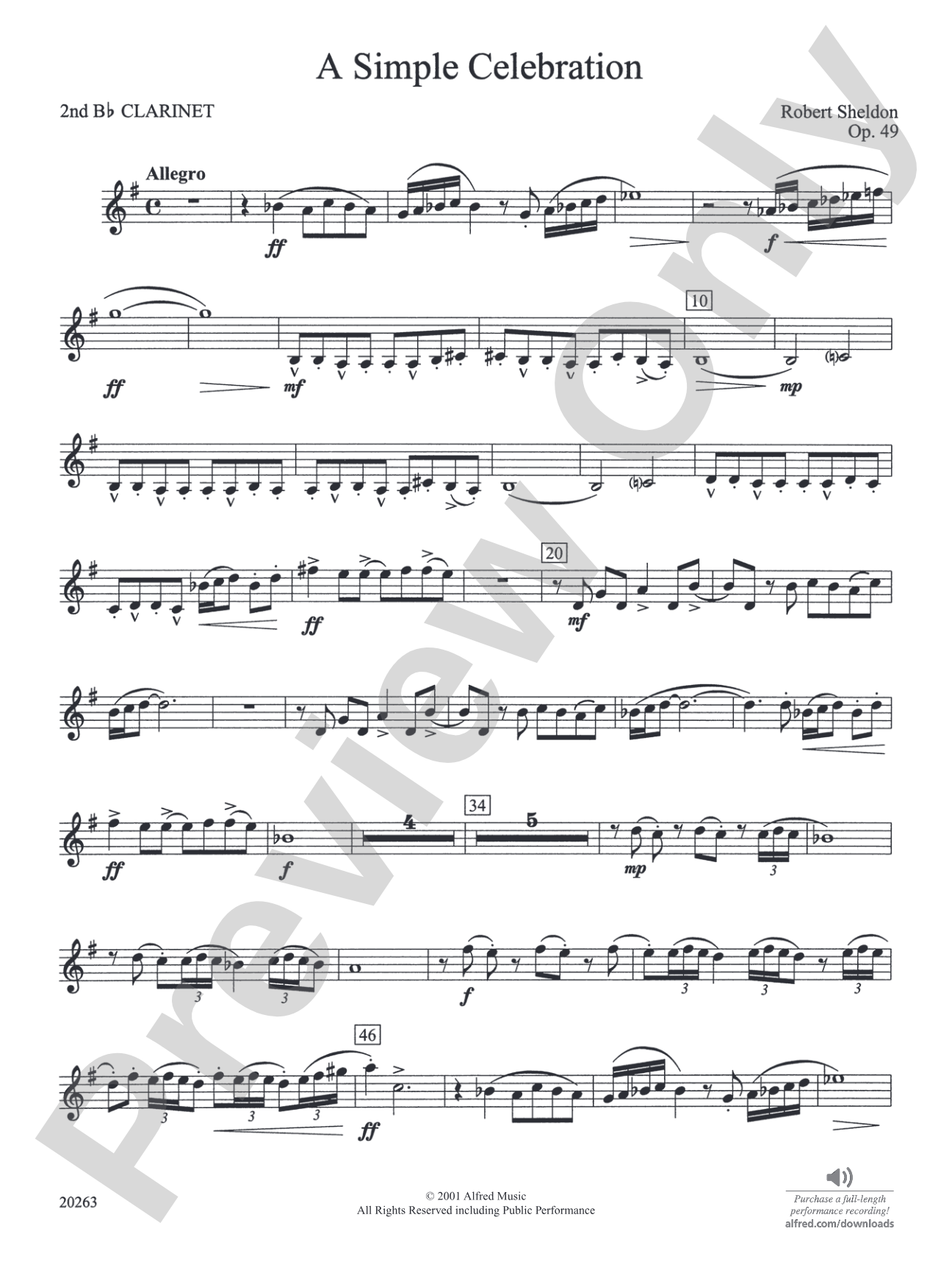 A Simple Celebration: 2nd B-flat Clarinet