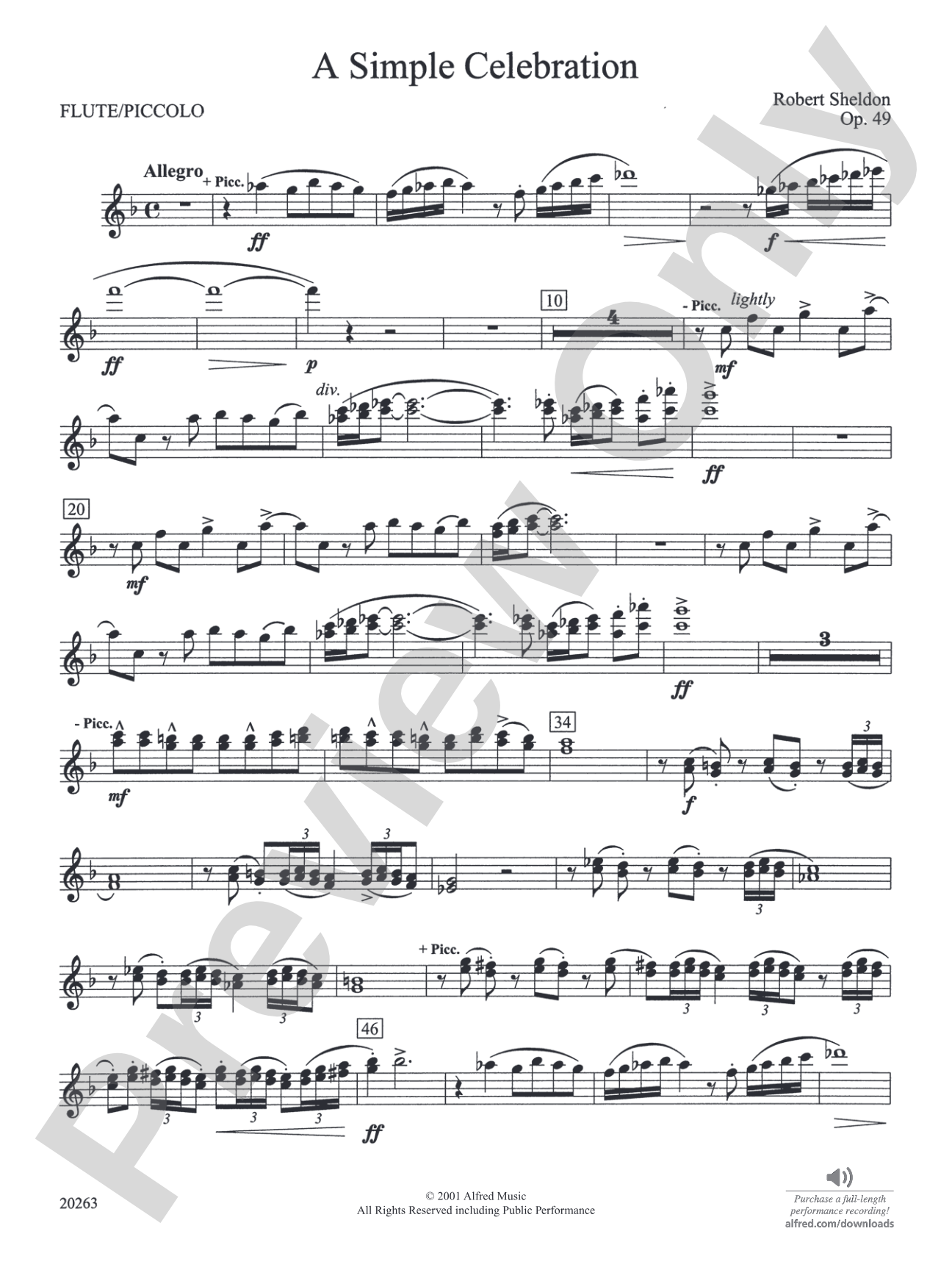 A Simple Celebration: Flute
