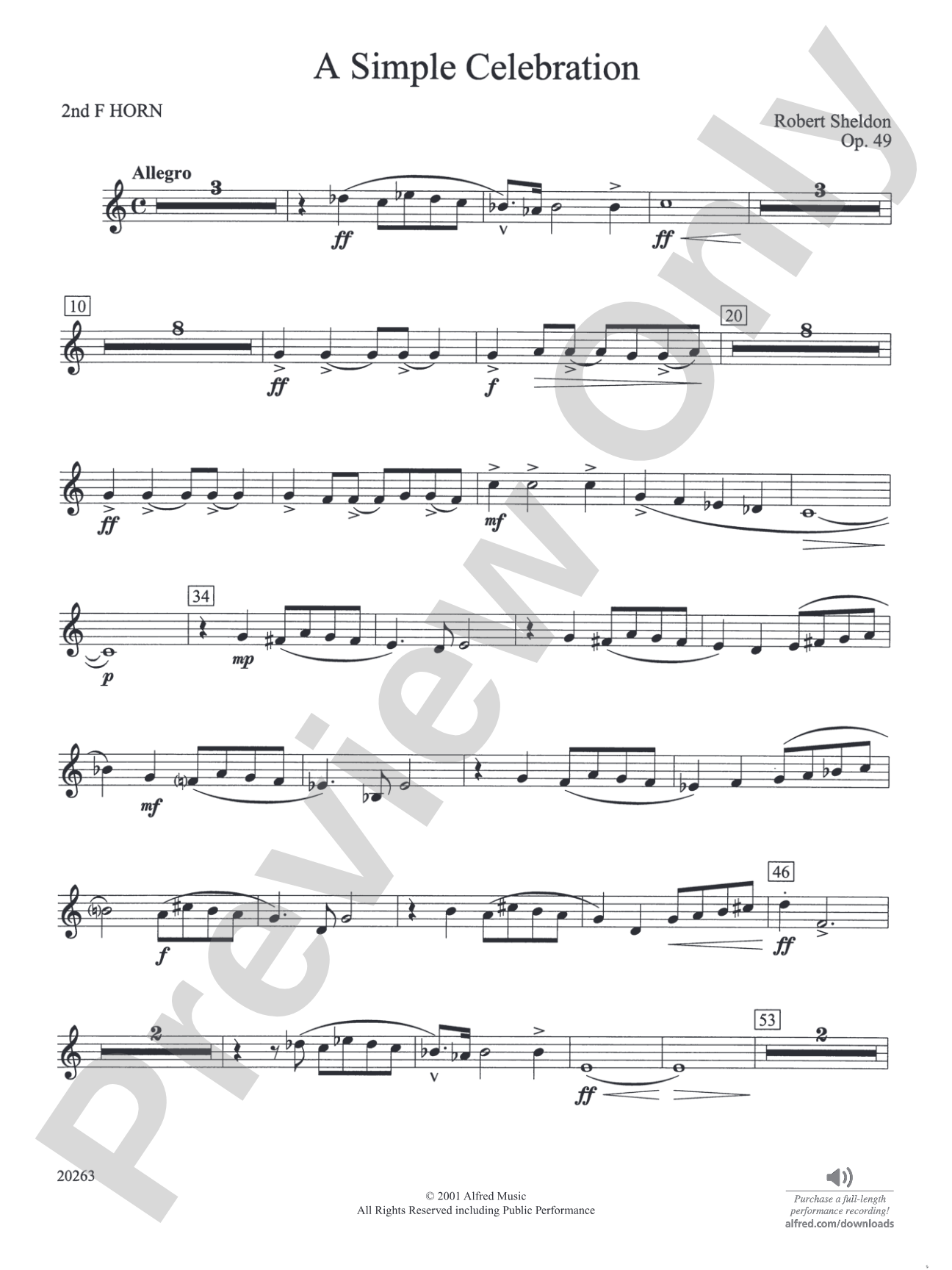 A Simple Celebration: 2nd F Horn