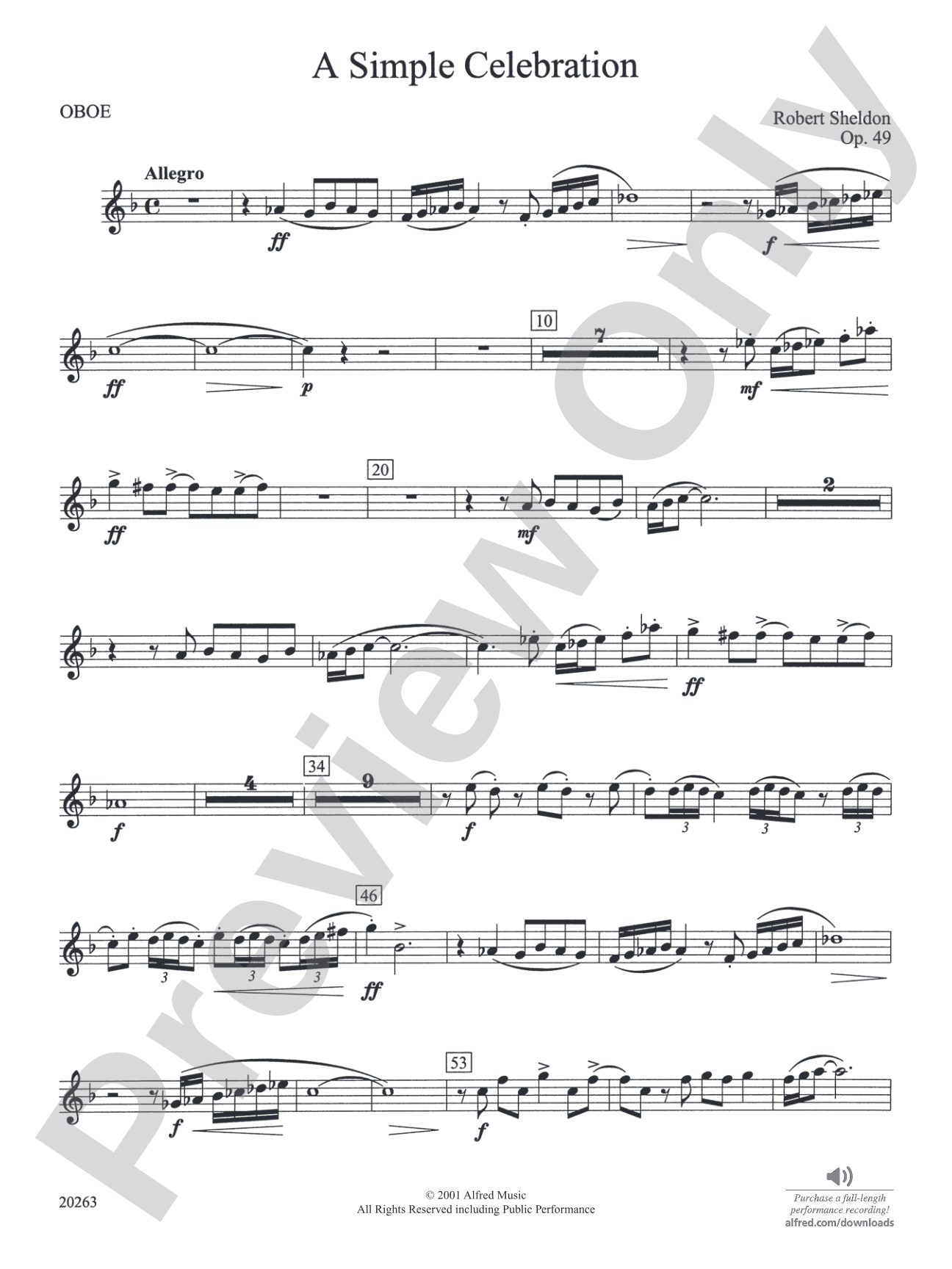 A Simple Celebration: Oboe