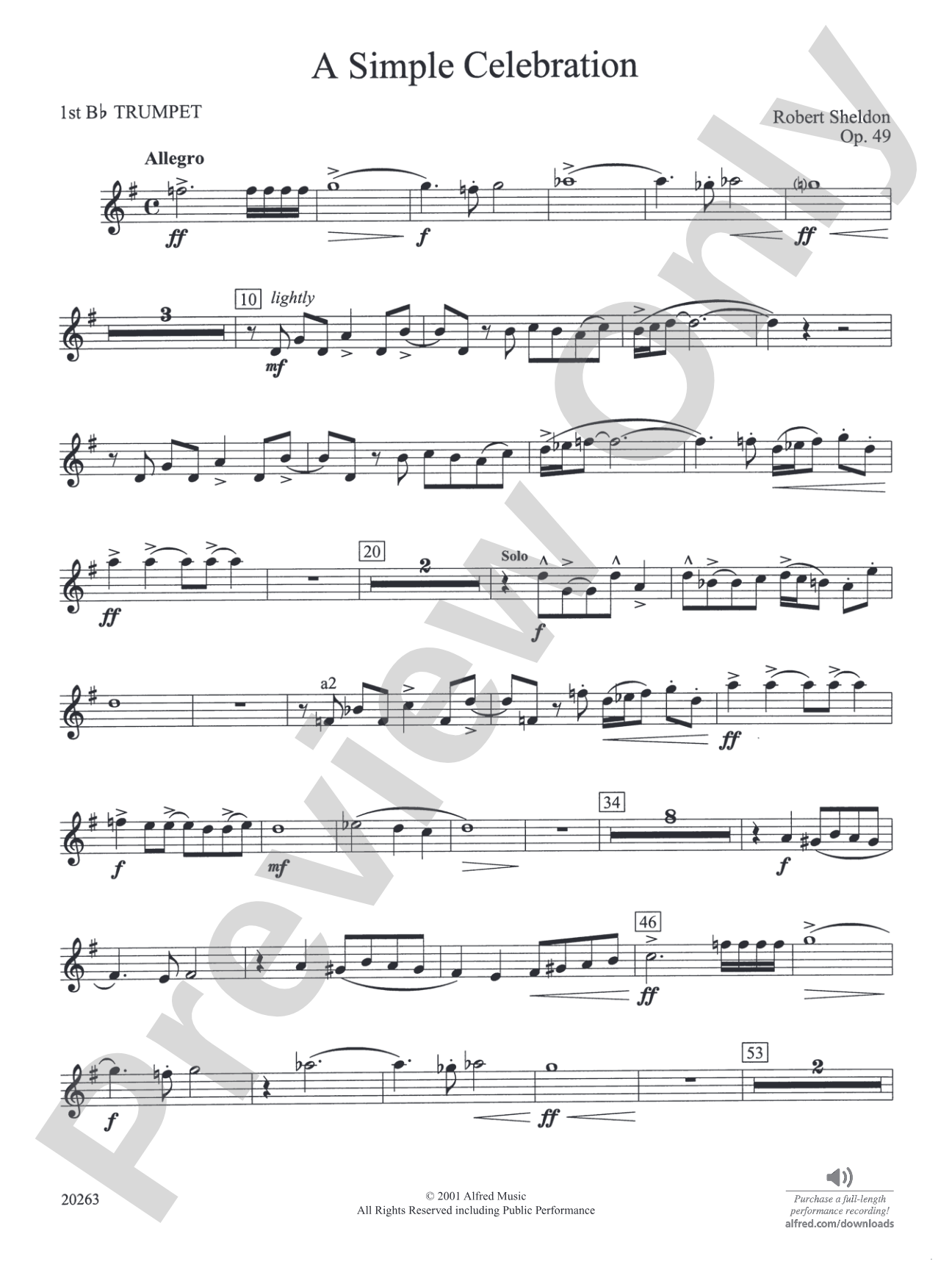 A Simple Celebration: 1st B-flat Trumpet