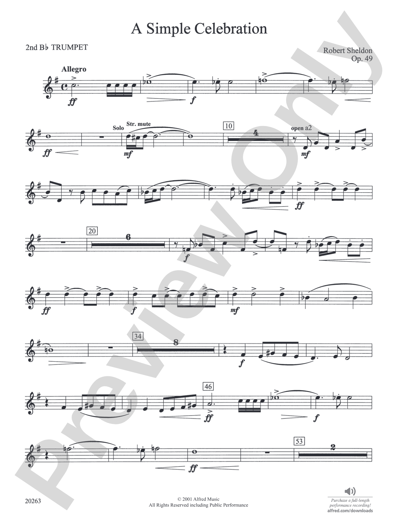 A Simple Celebration: 2nd B-flat Trumpet
