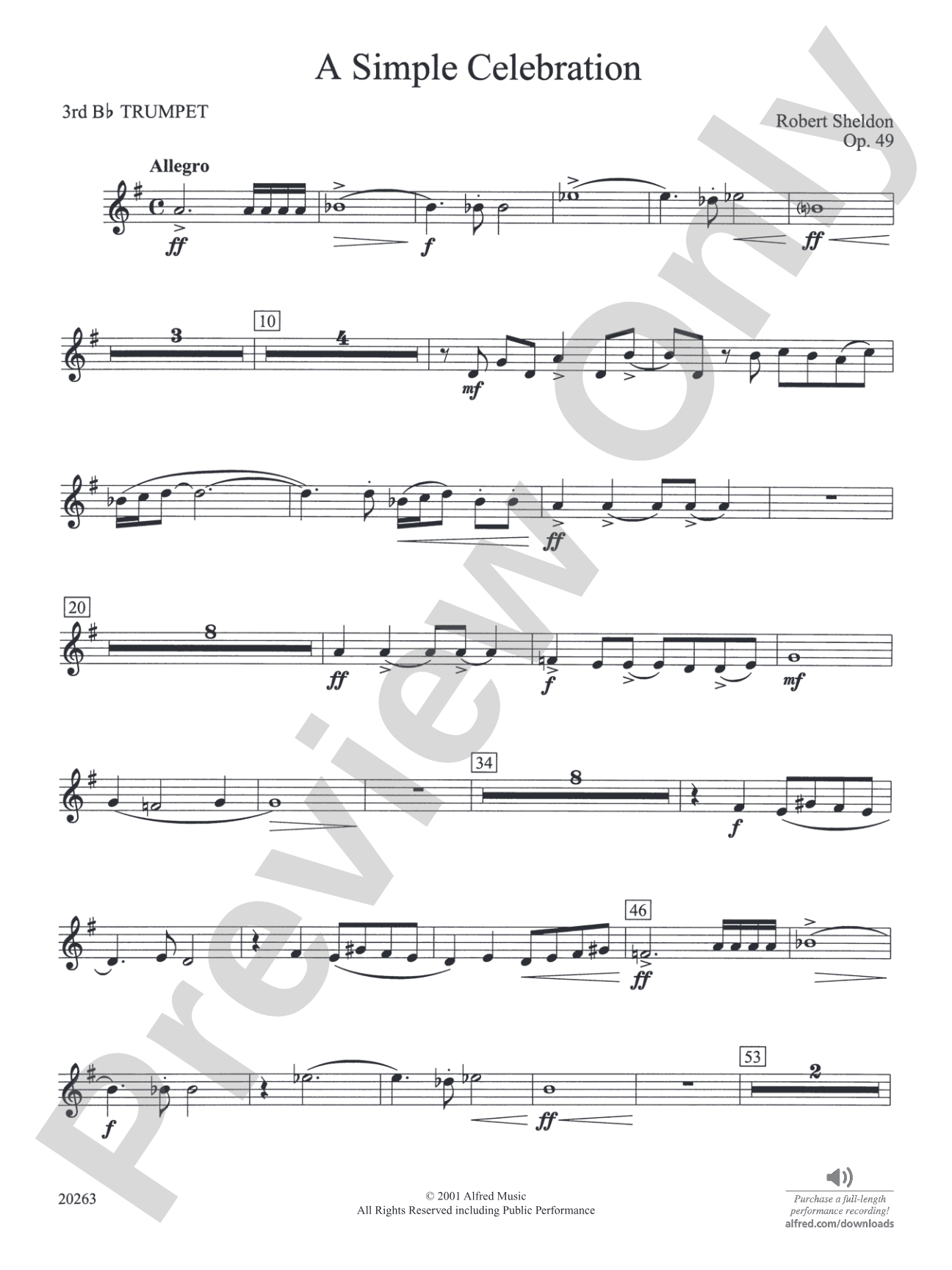 A Simple Celebration: 3rd B-flat Trumpet
