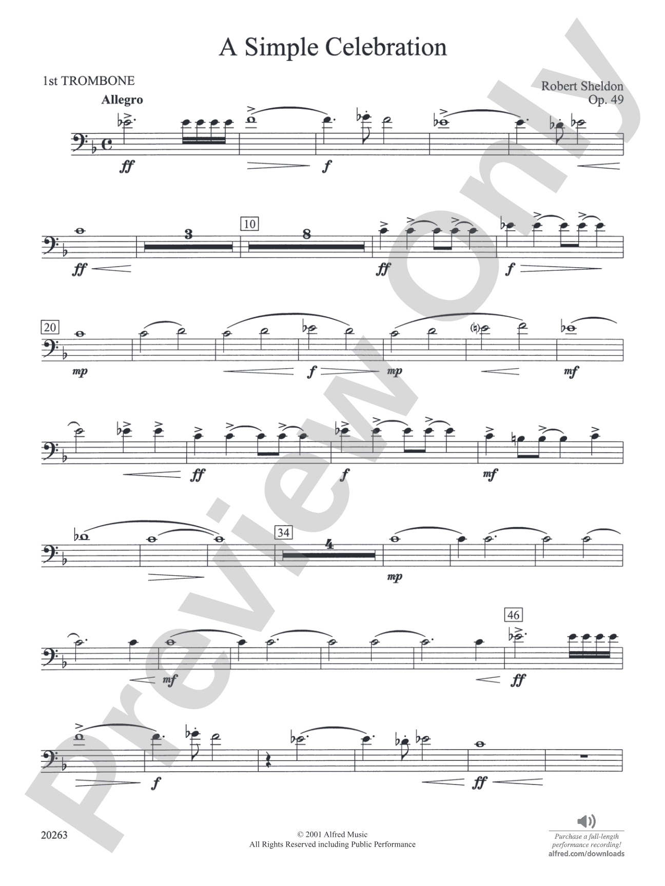 A Simple Celebration: 1st Trombone