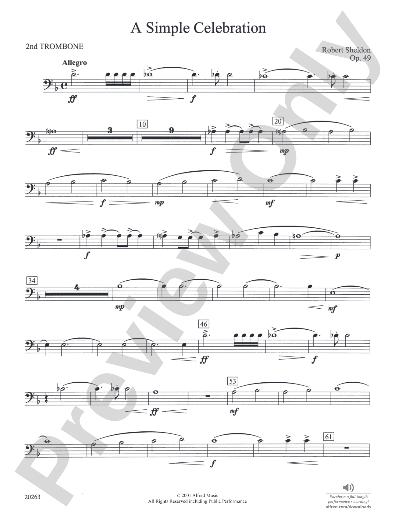 A Simple Celebration: 2nd Trombone