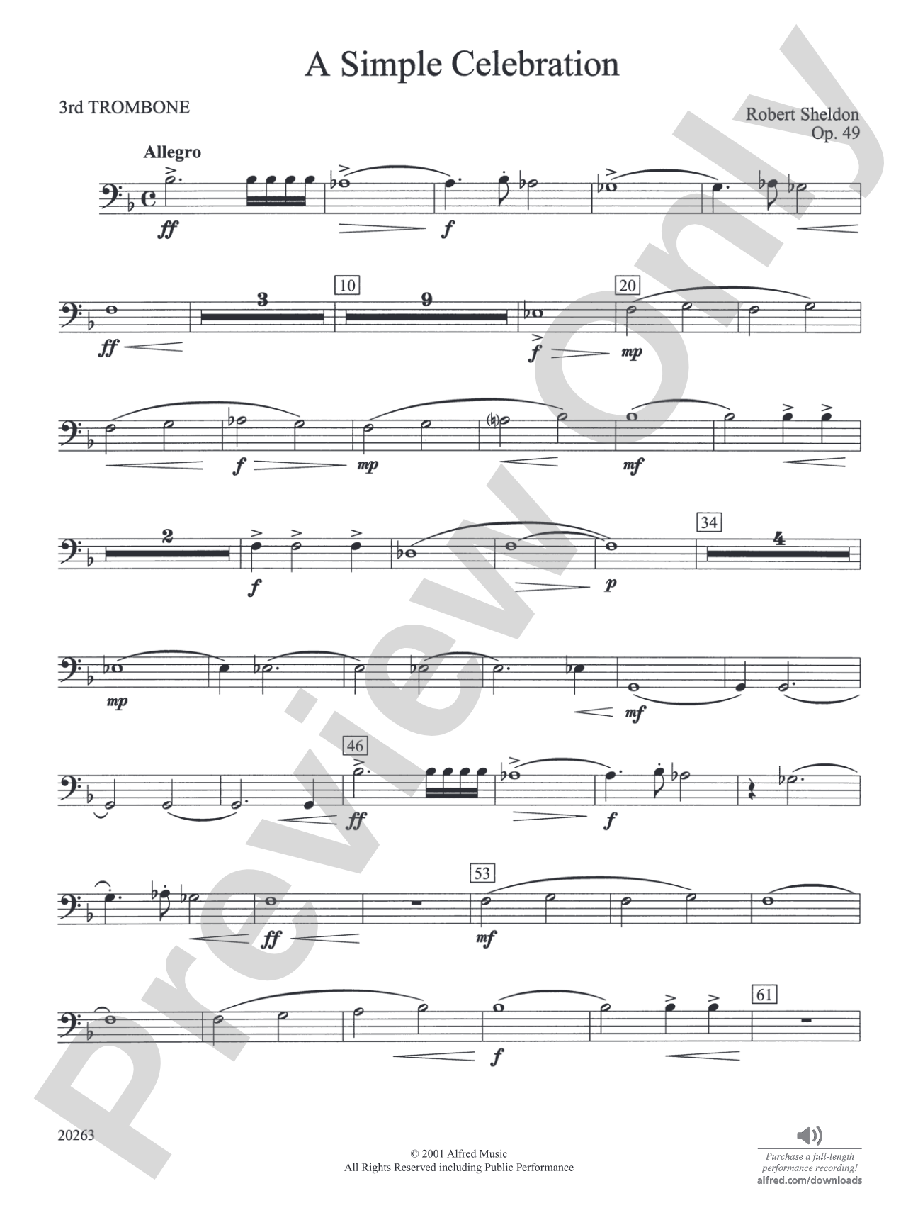 A Simple Celebration: 3rd Trombone