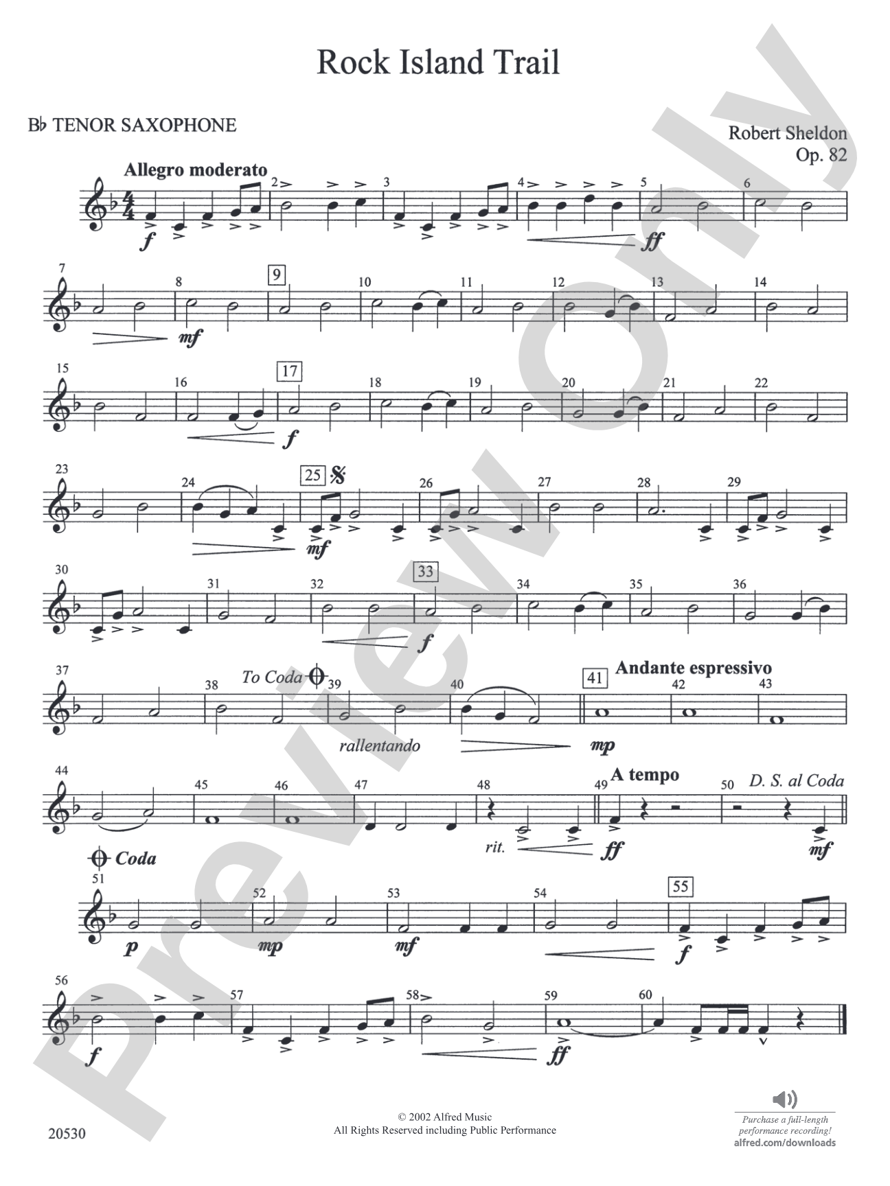 Rock Island Trail: B-flat Tenor Saxophone