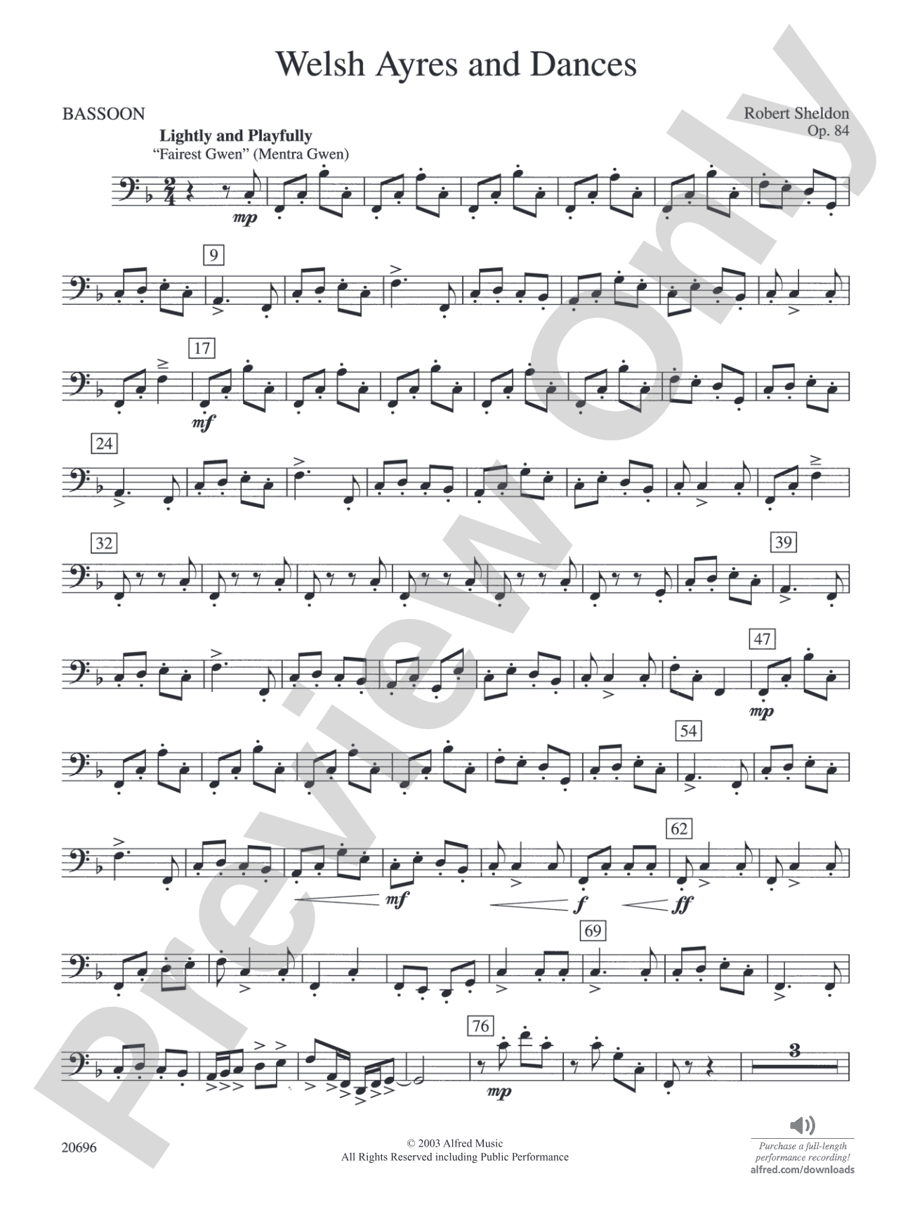 Welsh Ayres & Dances: Bassoon