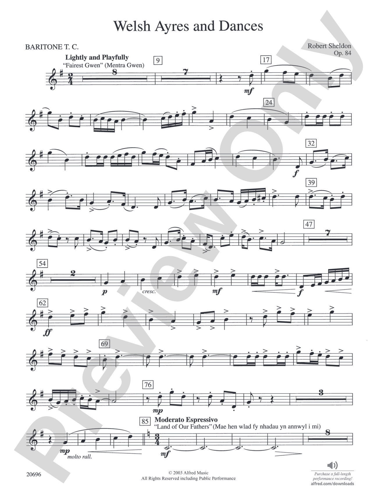 Welsh Ayres & Dances: Baritone T.C.