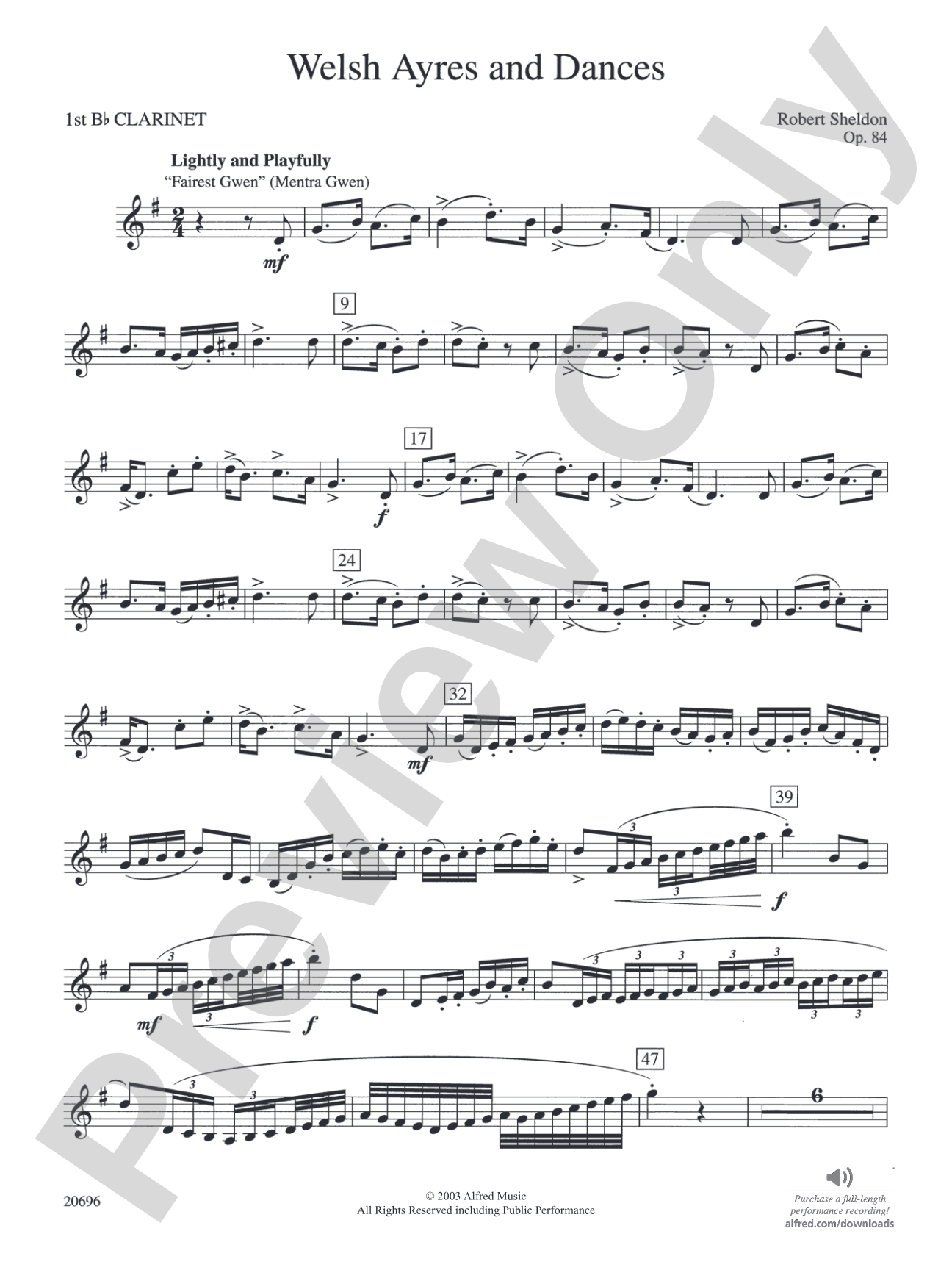 Welsh Ayres & Dances: 1st B-flat Clarinet