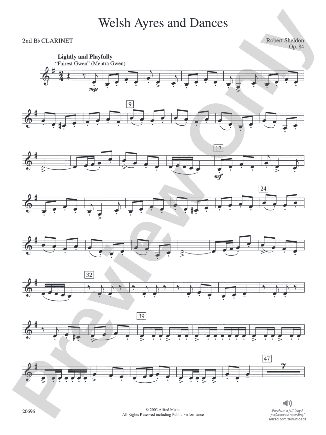 Welsh Ayres & Dances: 2nd B-flat Clarinet