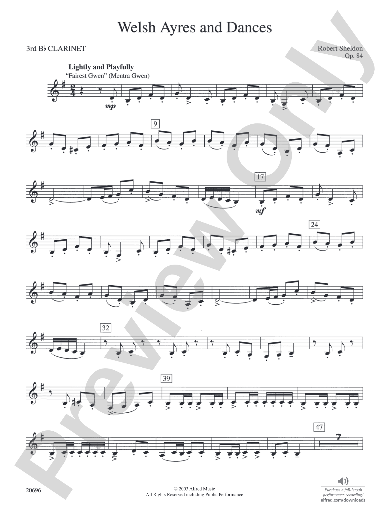Welsh Ayres & Dances: 3rd B-flat Clarinet