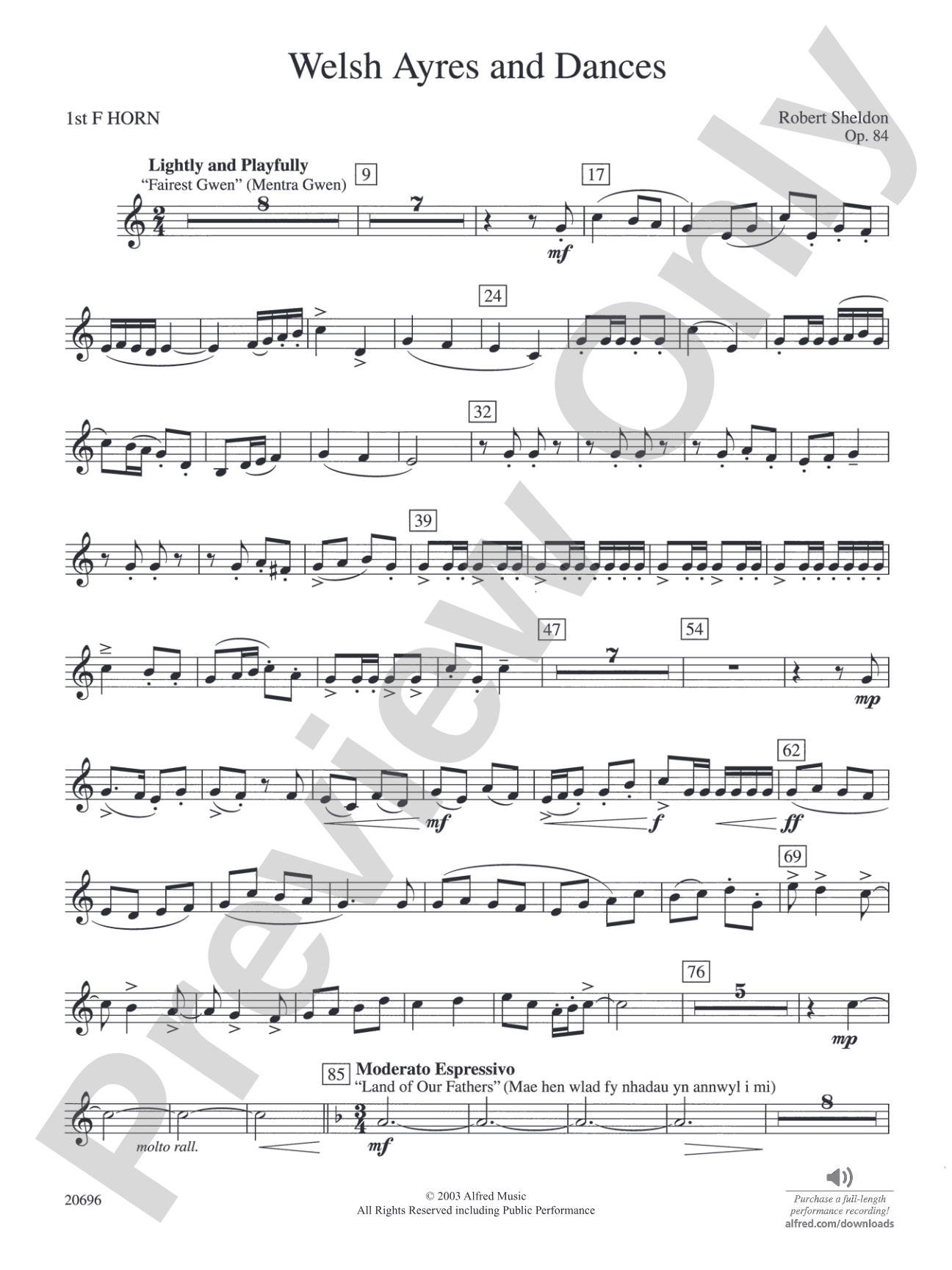 Welsh Ayres & Dances: 1st F Horn